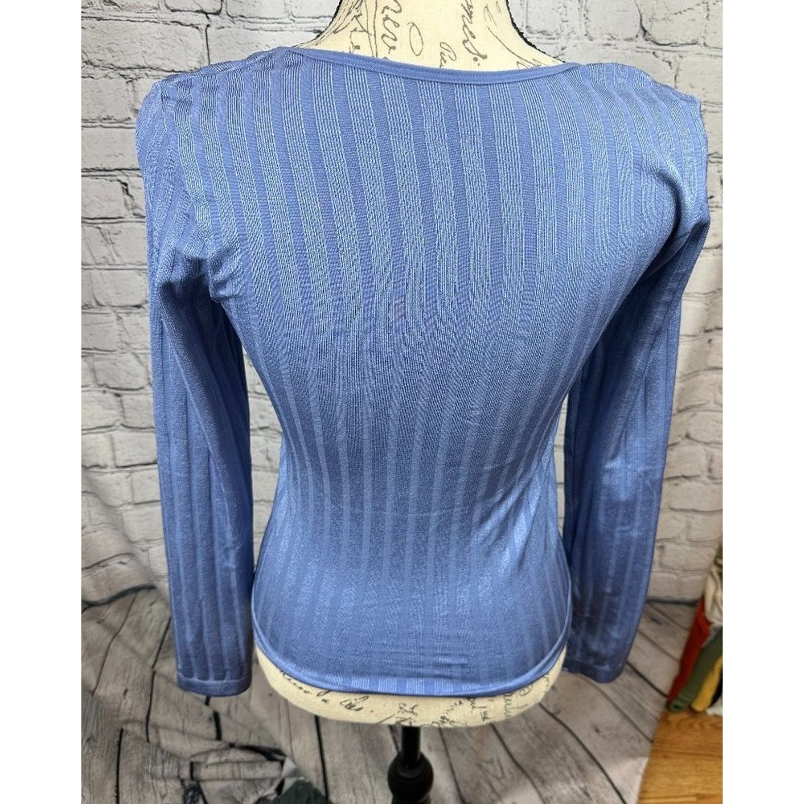 Free People Free People Scoop Long Sleeve Lucky U Layering Top Blue M/L Size L / US 10 / IT 46 - 12 Thumbnail