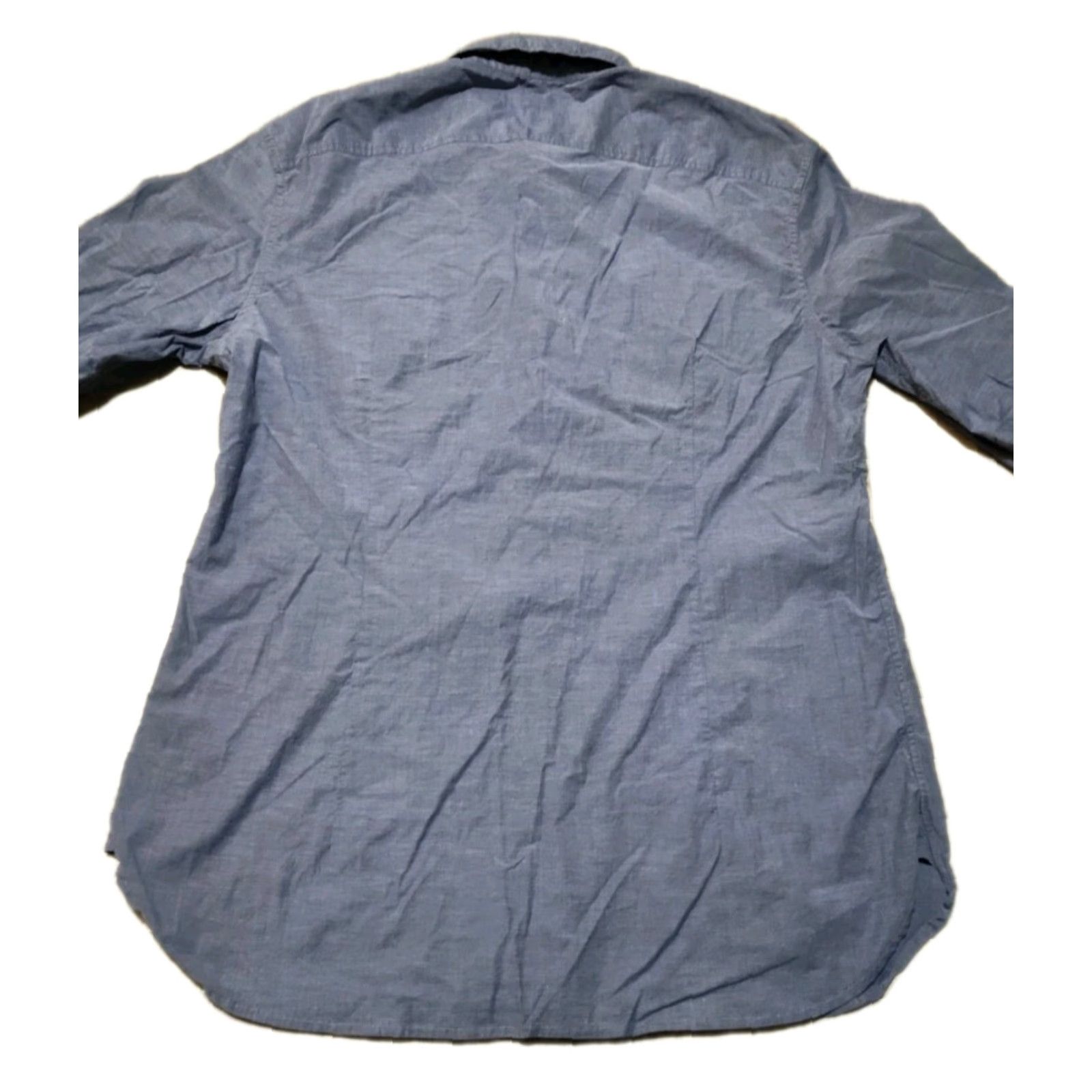 John Varvatos VINTAGE John Varvatos Men's Button Up Shirt Long Sleeve Dress Casual Formal Party L Blue Gray Size 42R - 2 Thumbnail