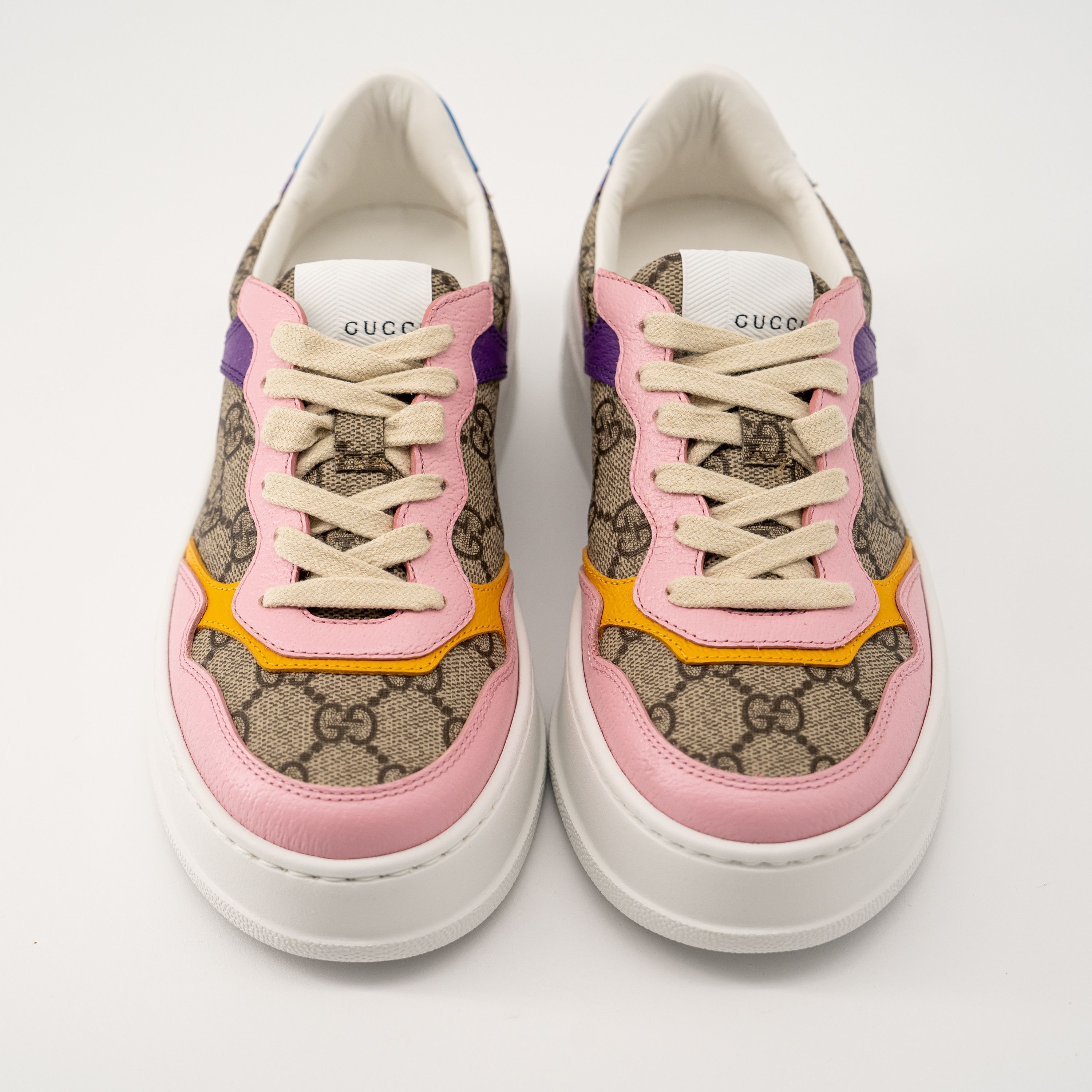 Gucci 40.5G Gucci Chunky B Pink Beige GG Sneakers Blue Purple Size US 10.5 / IT 40.5 - 3 Thumbnail