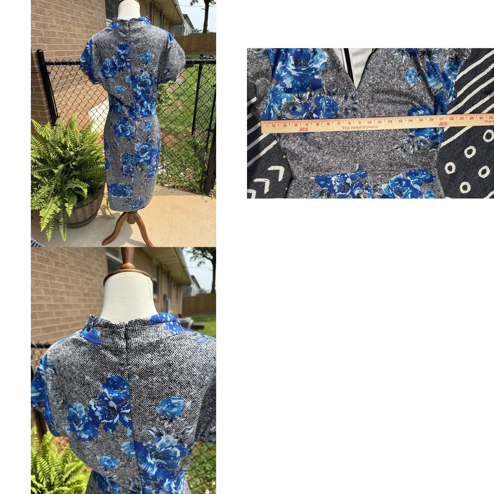 Betsey Johnson Betsey Johnson Fit & Flare Dress Womens Size 6 Gray Floral Zipper Cap Sleeve Dress Size M / US 6-8 / IT 42-44 - 8 Thumbnail