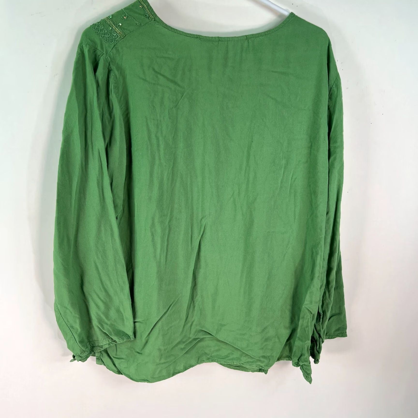 Vintage VINTAGE White Stag Womens Green Long Sleeve V Neck Blouse Plus Size 18W Rayon Casual Size XXL / US 16-18 / IT 52-54 - 2 Thumbnail