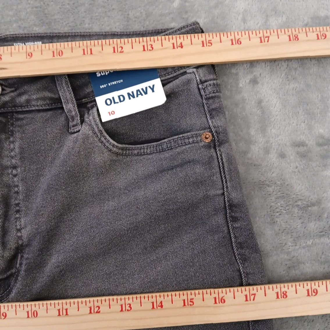 Old Navy Old Navy Jeans Womens 10 Gray Skinny Stretch 28x28 High Rise Regular Inseam 28 5-Pocket Denim N/A Size 32" / US 10 / IT 46 - 3 Thumbnail