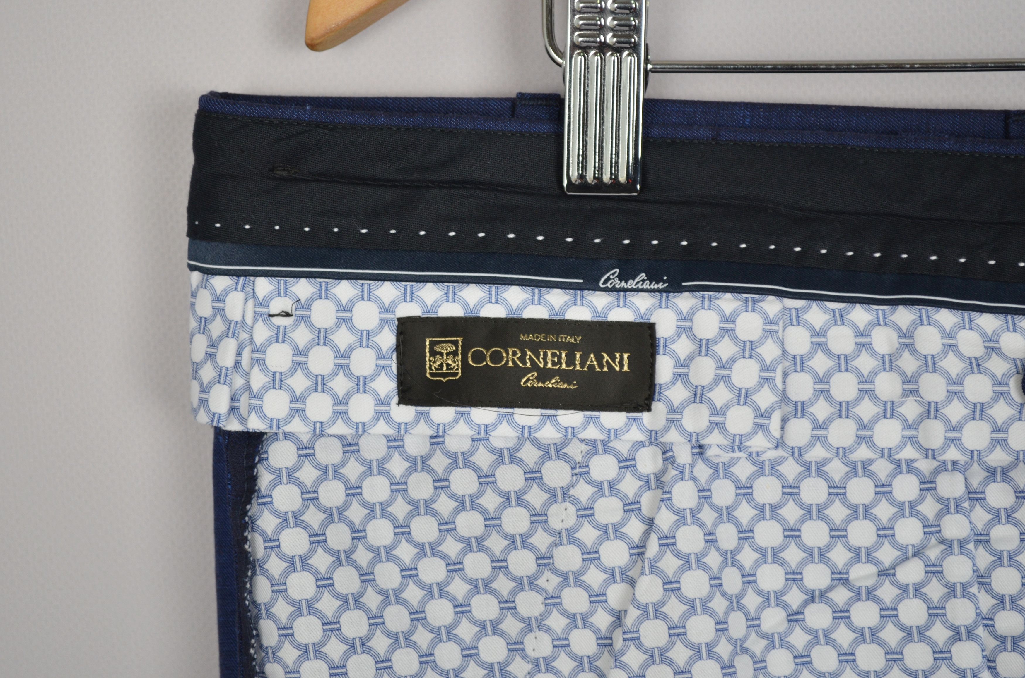 Corneliani × Designer Corneliani Linen Wool Silk Blend Navy Pants Trousers Sz W40 Size US 40 / EU 56 - 15 Thumbnail