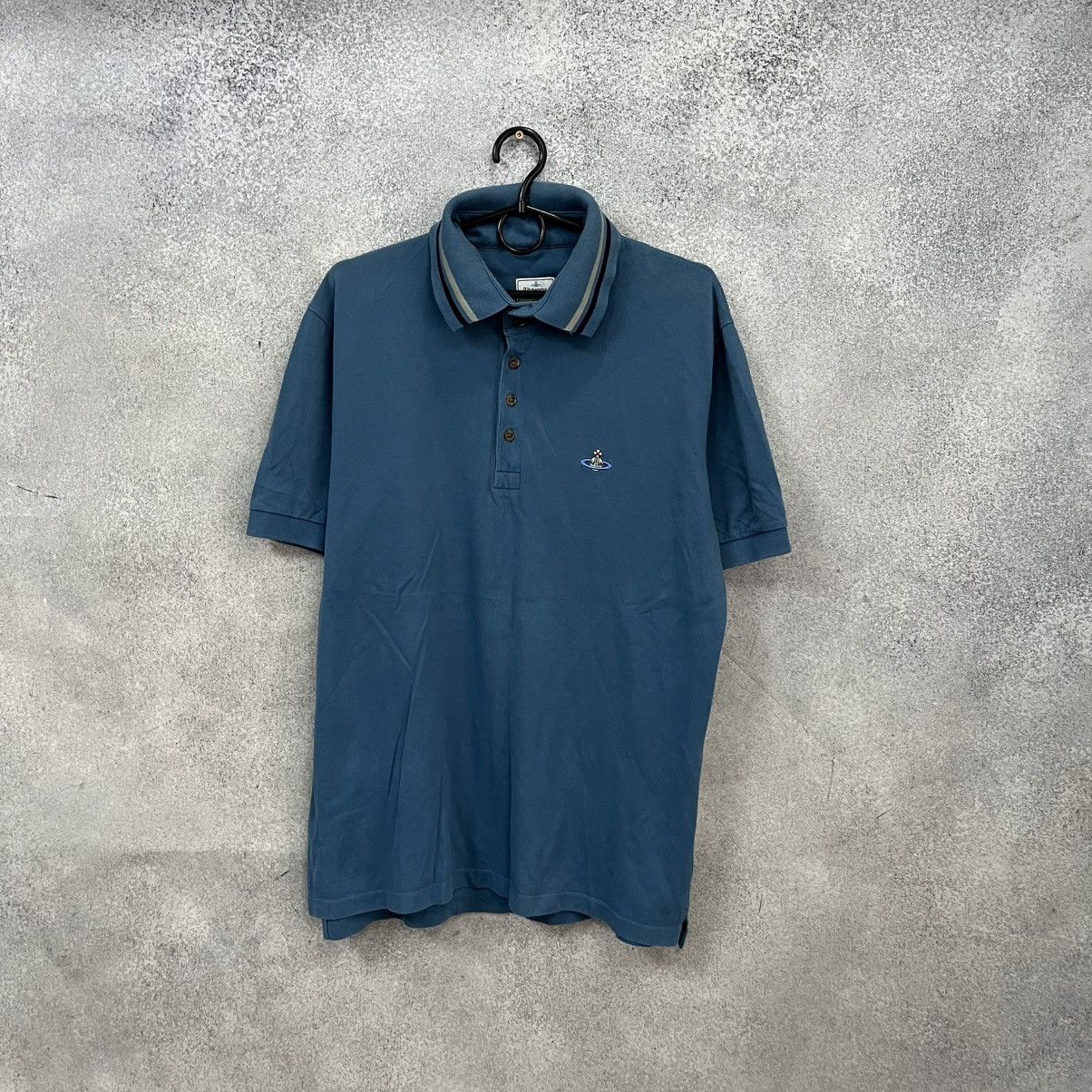 Vivienne Westwood Vivienne Westwood Polo T-Shirt Small Orb Logo Blue Size US XL / EU 56 / 4 - 1 Thumbnail