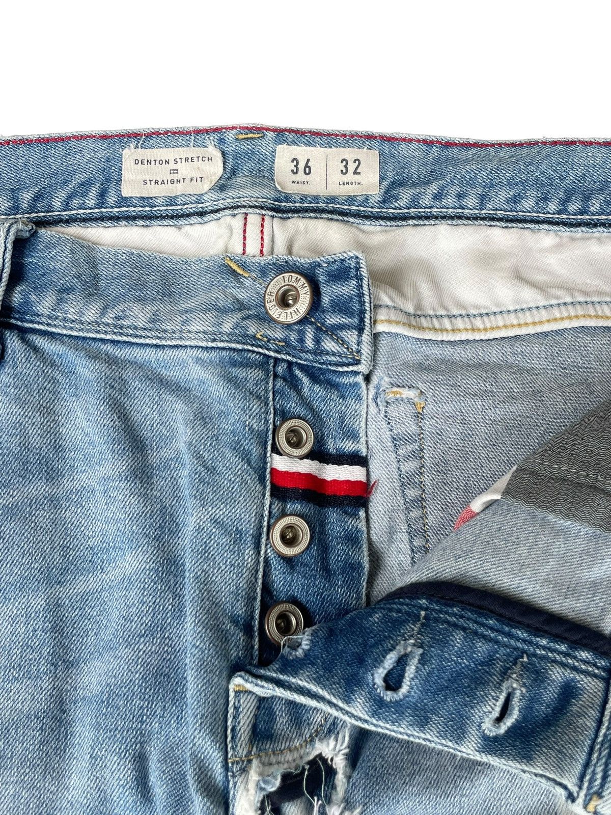 Tommy Hilfiger Tommy Hilfiger Bleached Wash Distressed Patches Style Jeans Size US 34 / EU 50 - 15 Thumbnail