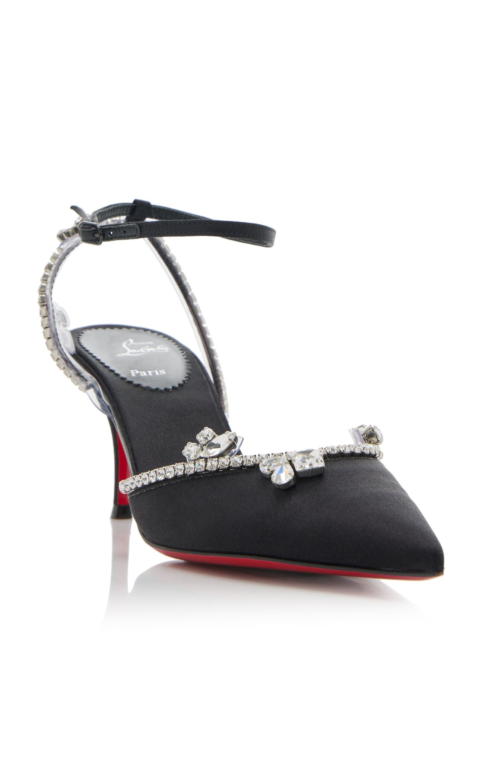 Christian Louboutin o1s1wg110225 Marykate Queen Crepe Satin Pumps in Black Size US 7 / IT 37 - 2 Thumbnail