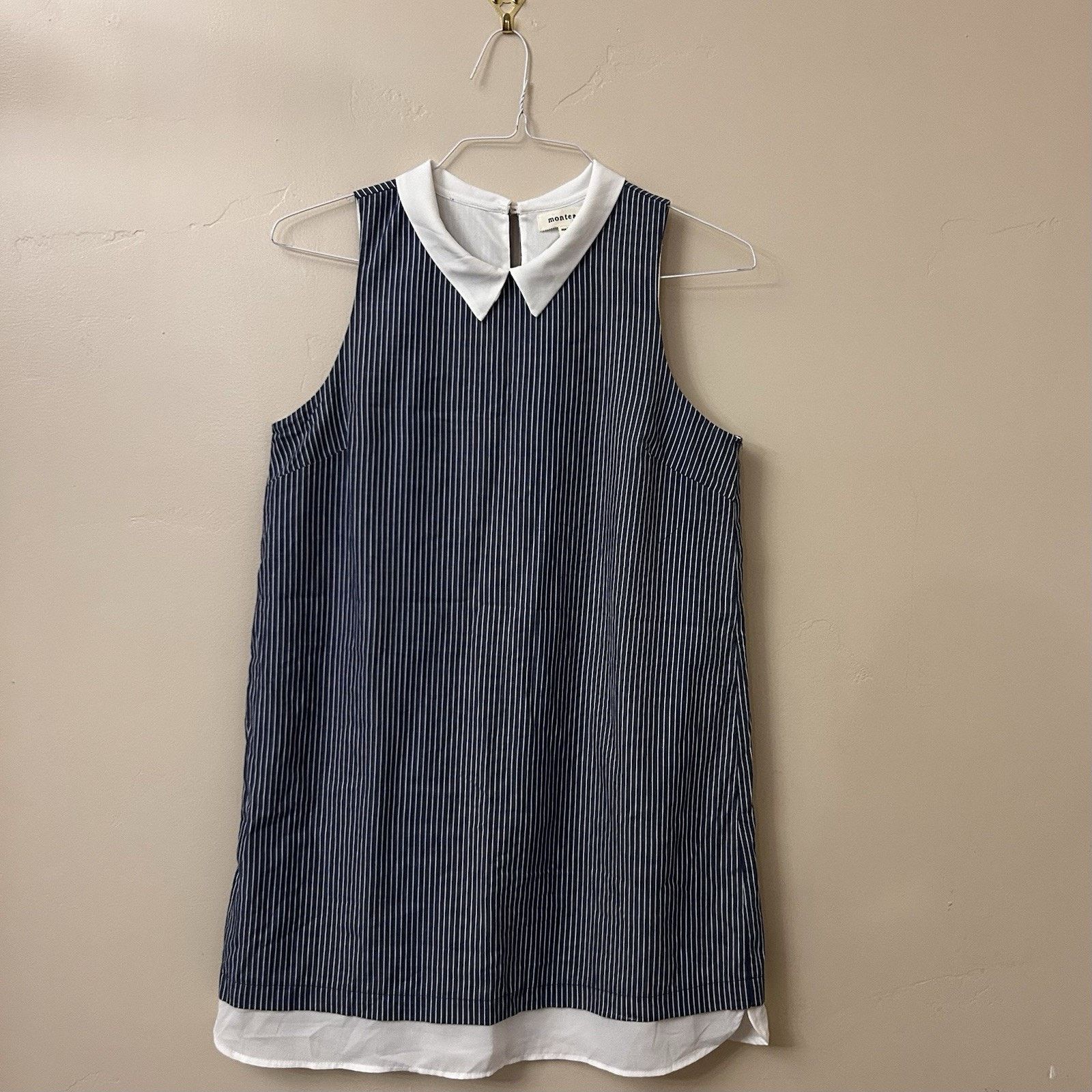 Other Monteau Los Angeles Women's White and Blue Dress Size Large Size L / US 10 / IT 46 - 1 Thumbnail