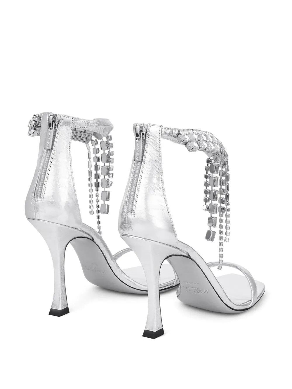 Jimmy Choo os11x0326 100mm Verity Sandals in Silver Size US 9 / IT 39 - 3 Thumbnail