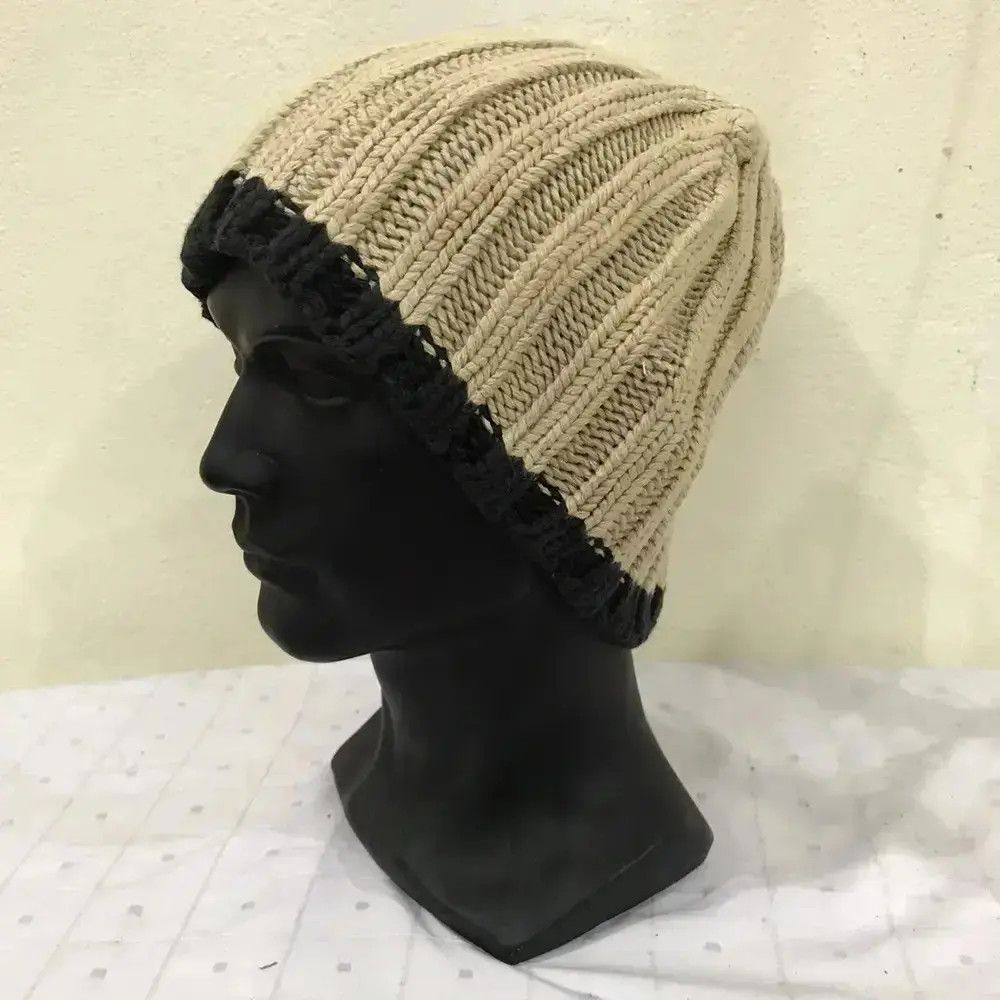 Vintage Japanese Brand Knit Design Beanie Hat Size ONE SIZE - 2 Thumbnail