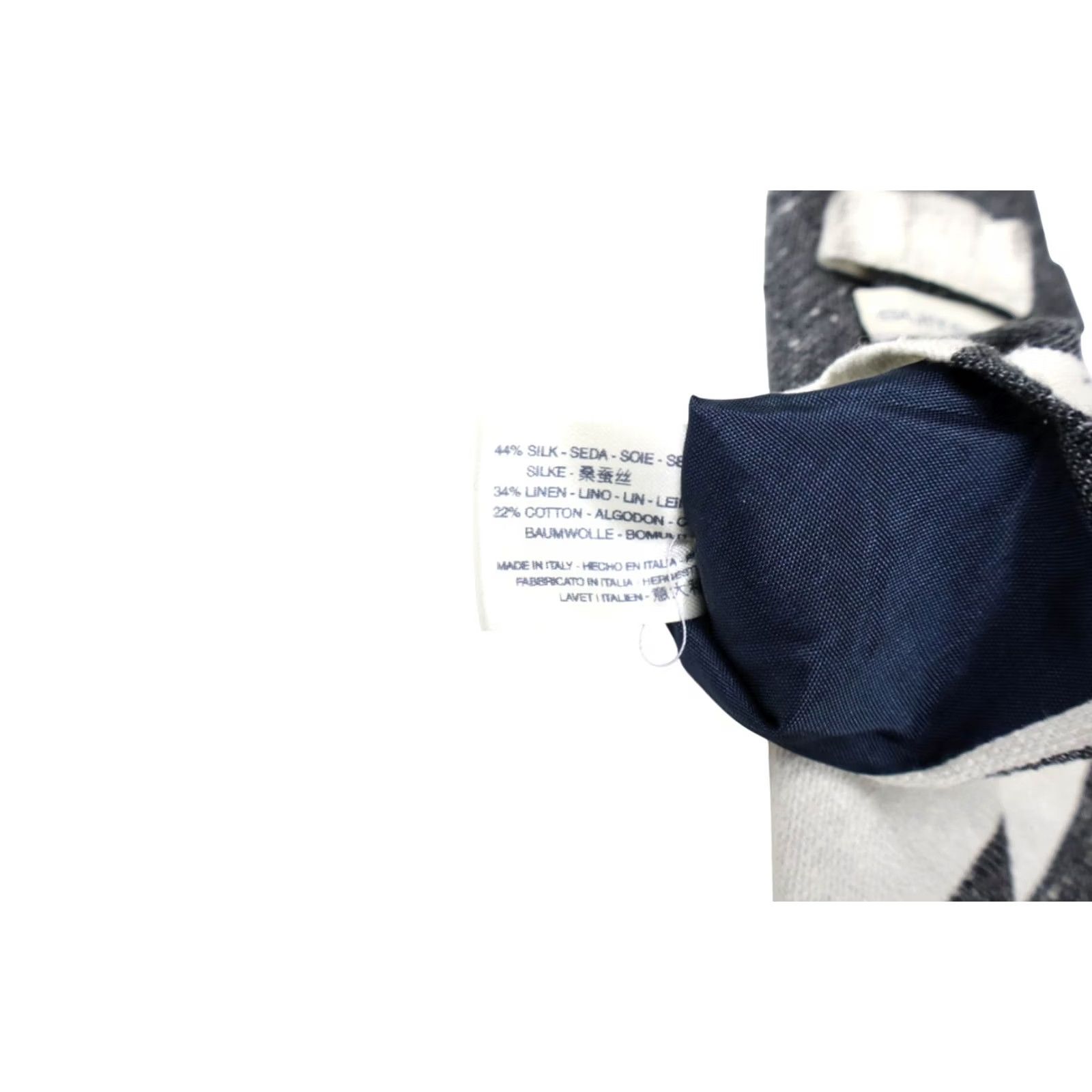 Suitsupply Suitsupply Tie Men's One Size Silk & Linen Blend Pointed Stripe Pattern Size ONE SIZE - 7 Thumbnail