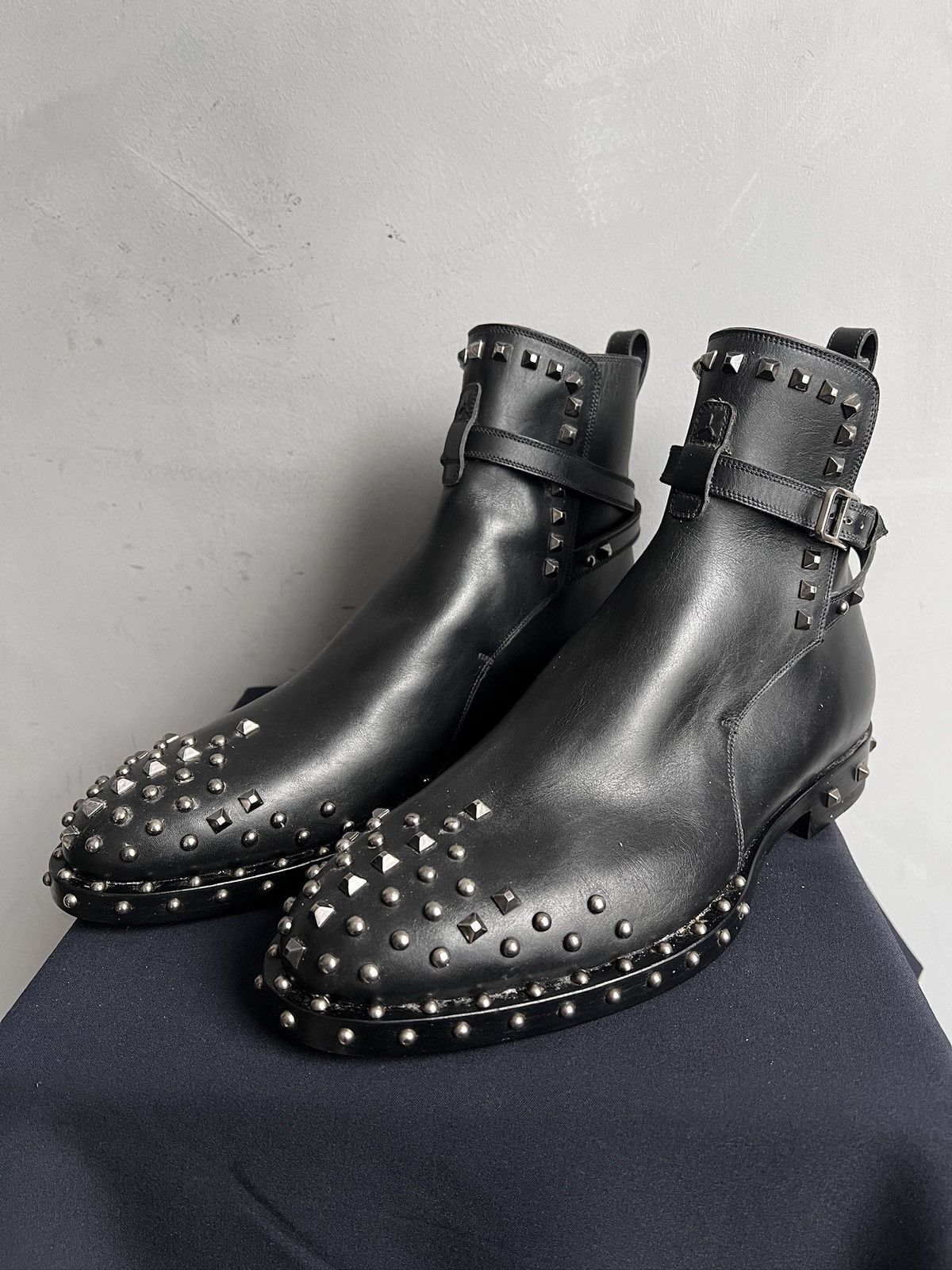 Bally Vintage Studded Leather Metal Ankle Boots Bally Size US 10 / EU 43 - 6 Thumbnail