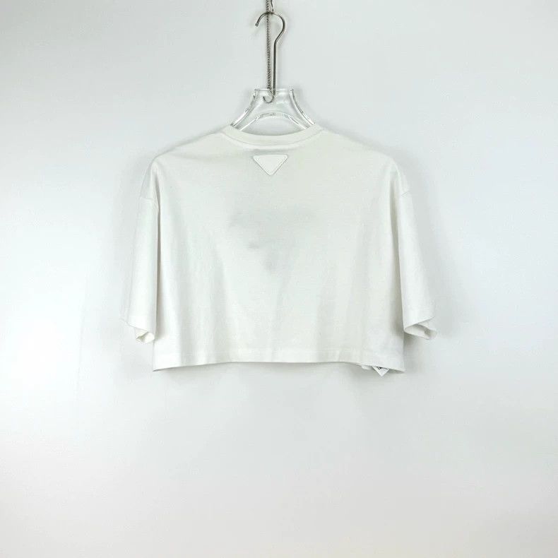 Prada Prada White heavy industry bead logo triangle label short-s Size US S / EU 44-46 / 1 - 4 Thumbnail