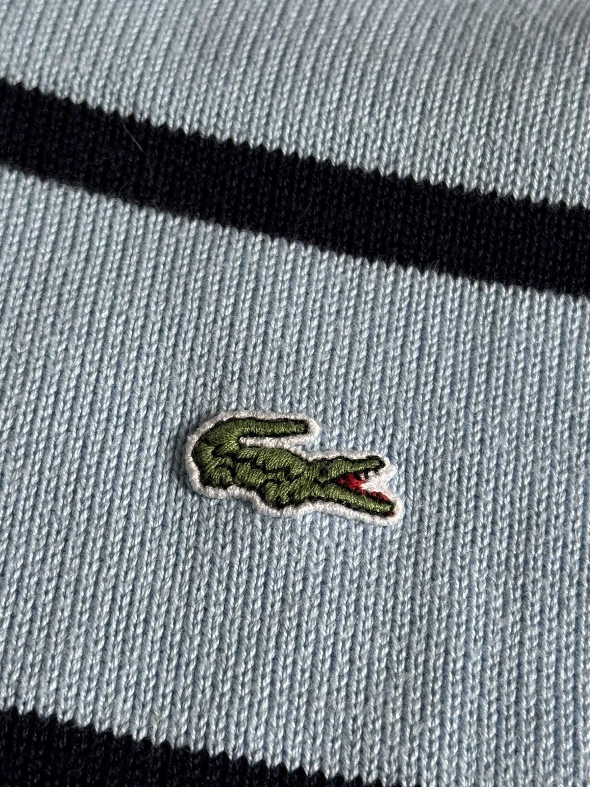 Lacoste × Vintage Lacoste 10size striped blue knitwear sweater jumper pullover Size US XXL / EU 58 / 5 - 5 Thumbnail