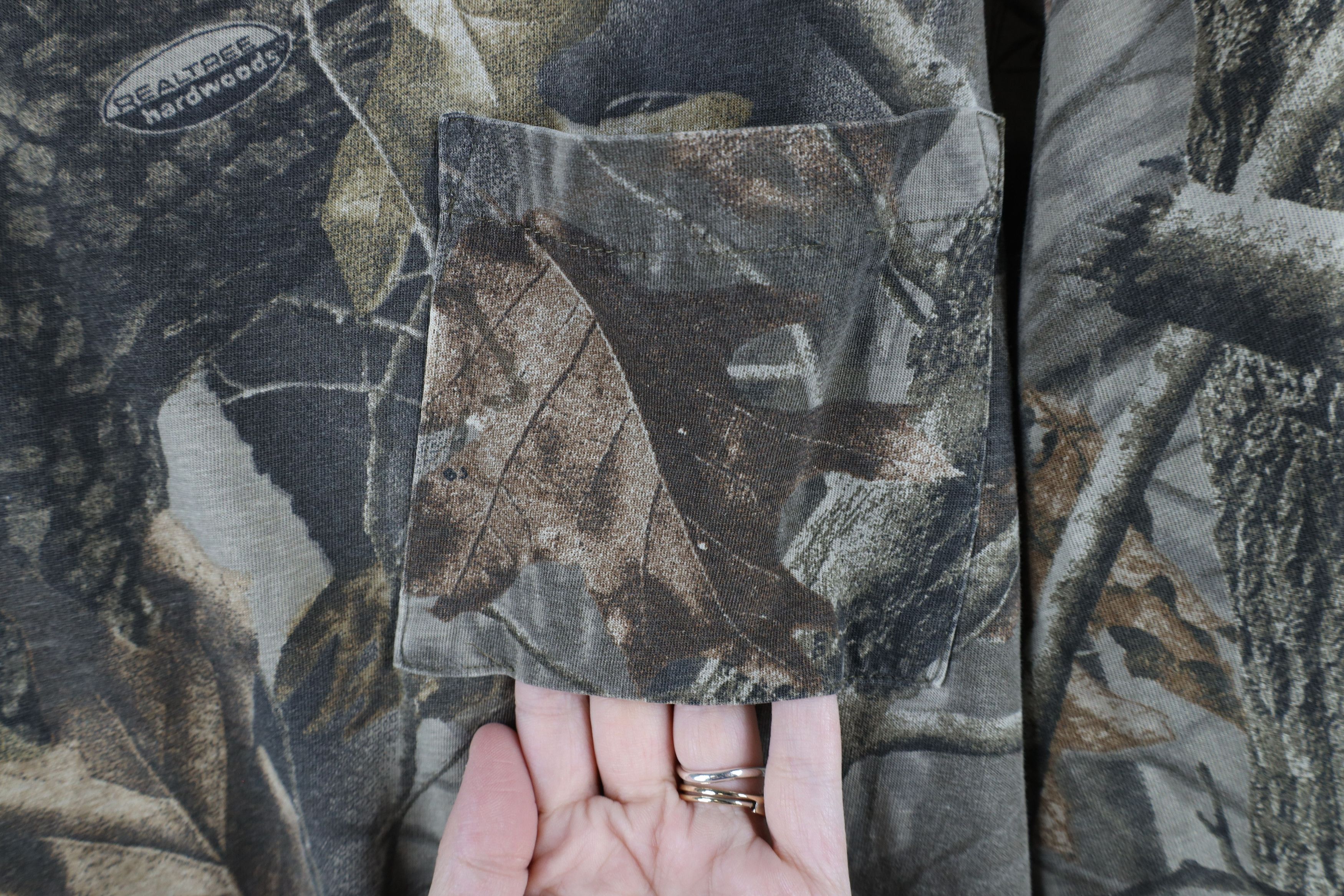 Vintage Vintage 90s Streetwear Realtree Camouflage Pocket T-Shirt Size US XXL / EU 58 / 5 - 5 Thumbnail