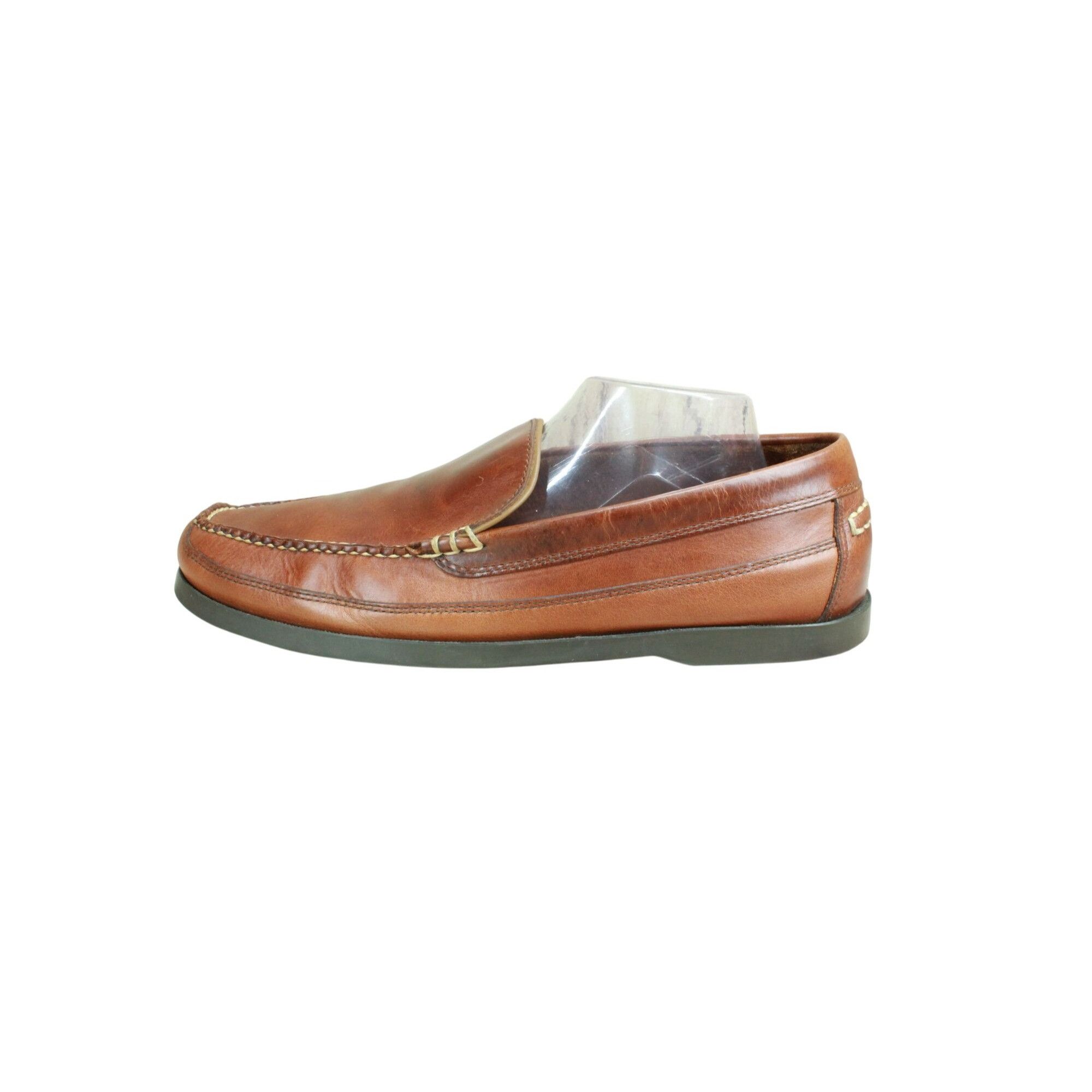 L L Bean x Leather Ll Bean MenS Brown Leather Boat Shoes  Size 12 D, Men's