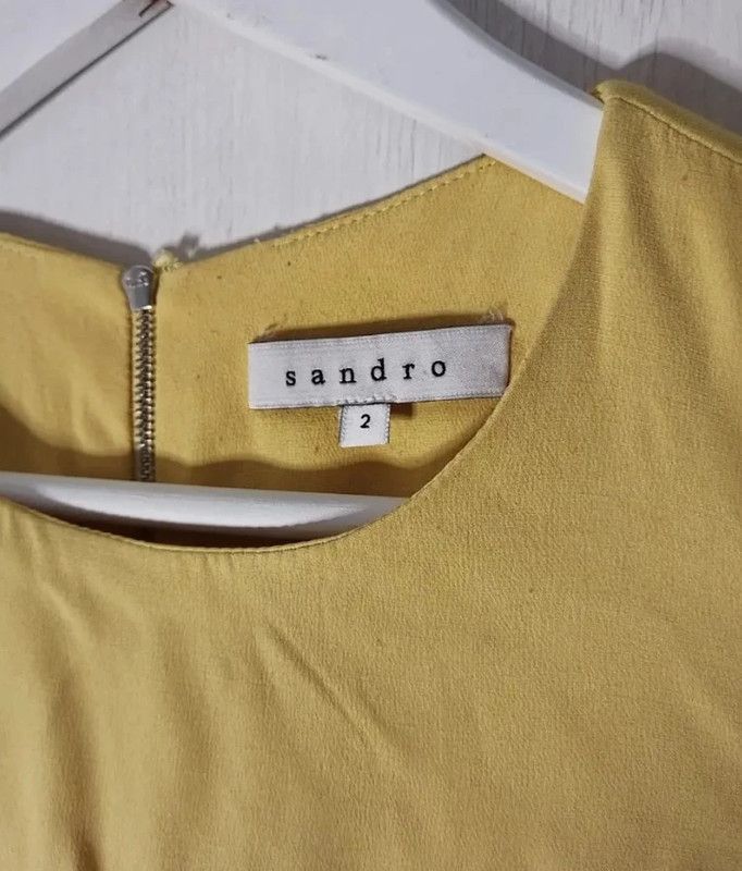 Sandro Sandro yellow mini dress Size L / US 10 / IT 46 - 2 Thumbnail