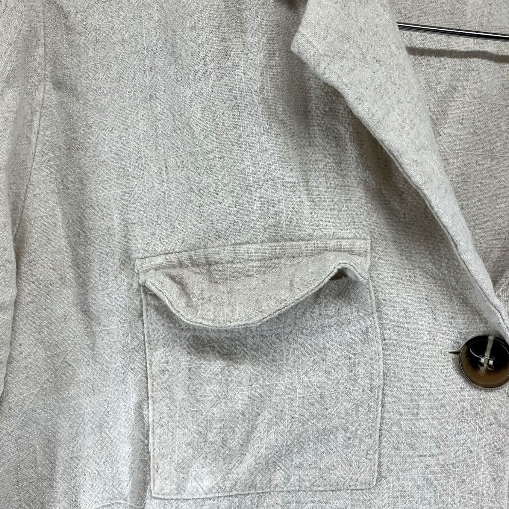 Vintage VINTAGE Retro 90s Linen Blend XL Tunic Top Beige Button Front Tie Back Long Lagenlook Size XL / US 12-14 / IT 48-50 - 7 Thumbnail