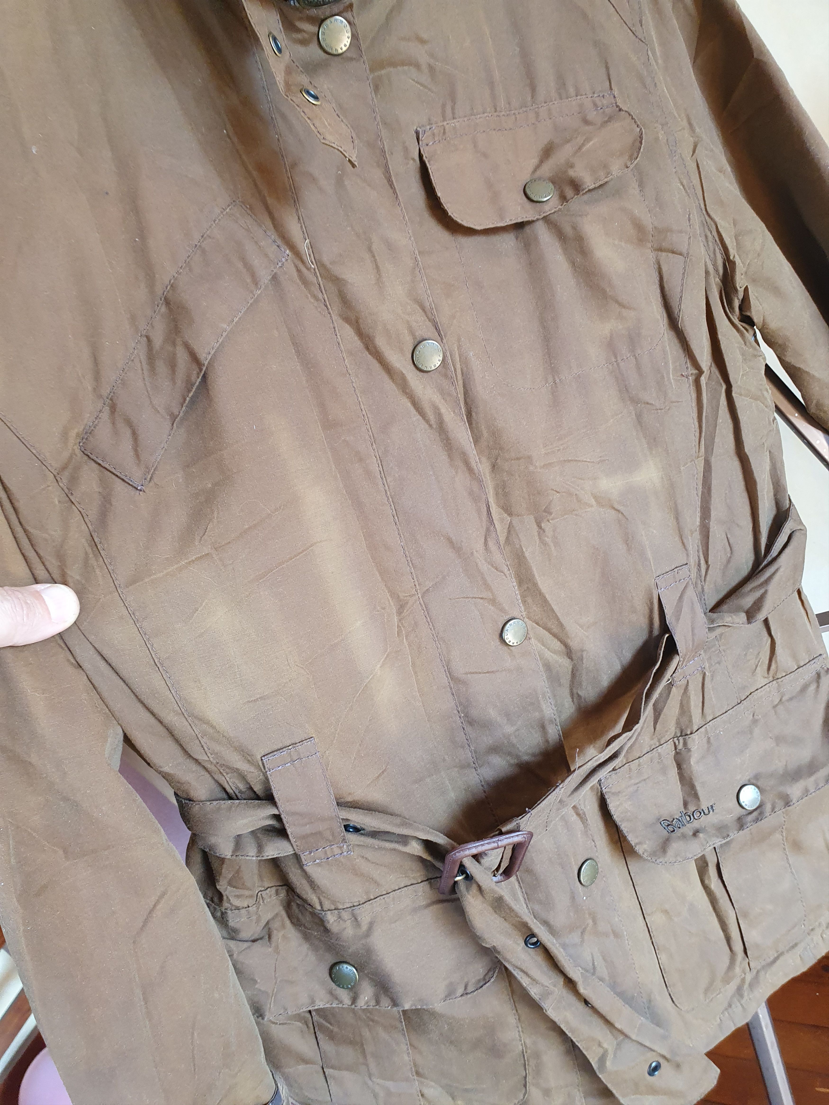 Barbour Barbour L77 Flyweight Wax Amelia Jacket Womens Belted Size L / US 10 / IT 46 - 13 Thumbnail