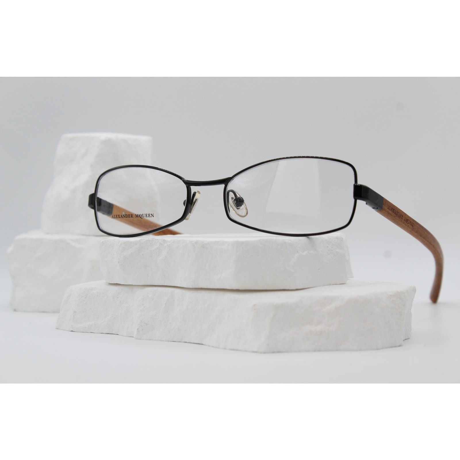 Alexander McQueen Alexander McQueen AMQ4117 1VR Hybrid Wood Eyeglasses 130 Size ONE SIZE - 1 Thumbnail