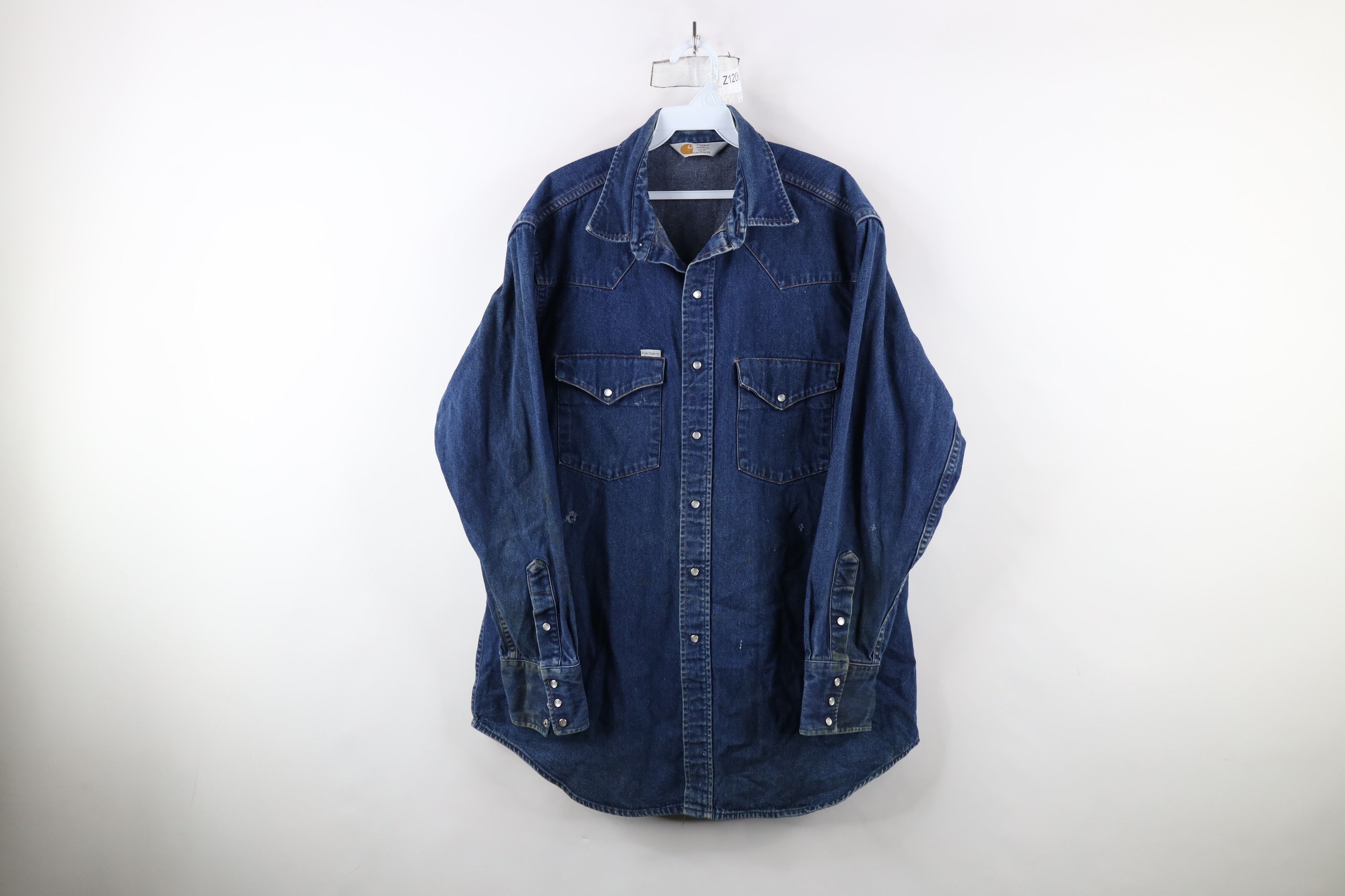 Carhartt × Vintage Vintage 90s Carhartt Western Cowboy Snap Button Shirt USA Size US XXL / EU 58 / 5 - 1 Thumbnail