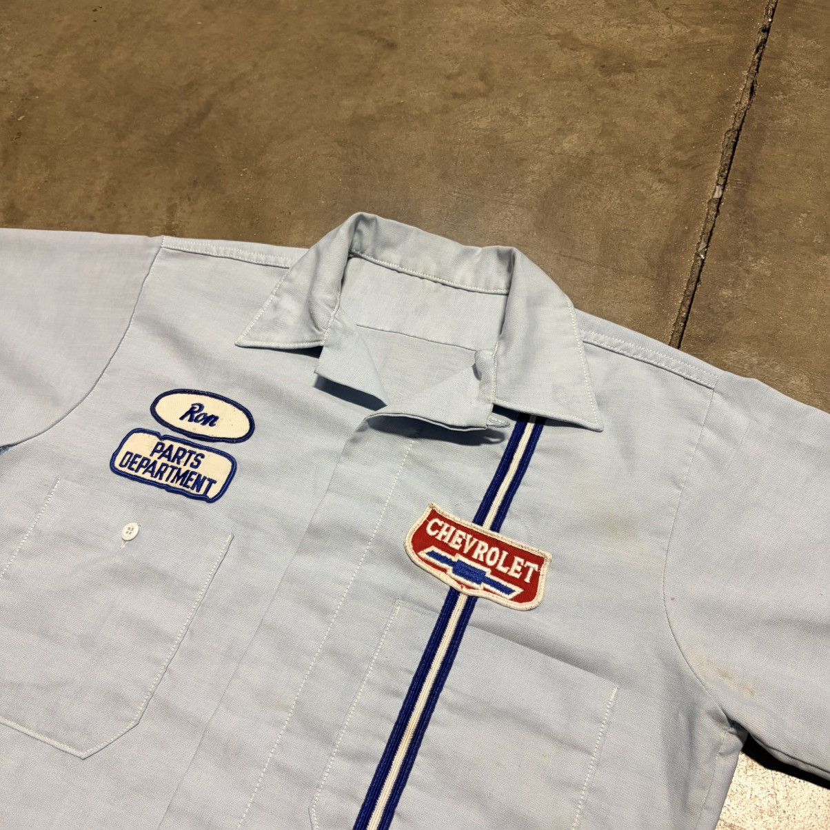 Chevrolet Vintage Chevrolet Mechanic Work Shirt Button Up Patch 80s Size US M / EU 48-50 / 2 - 5 Thumbnail