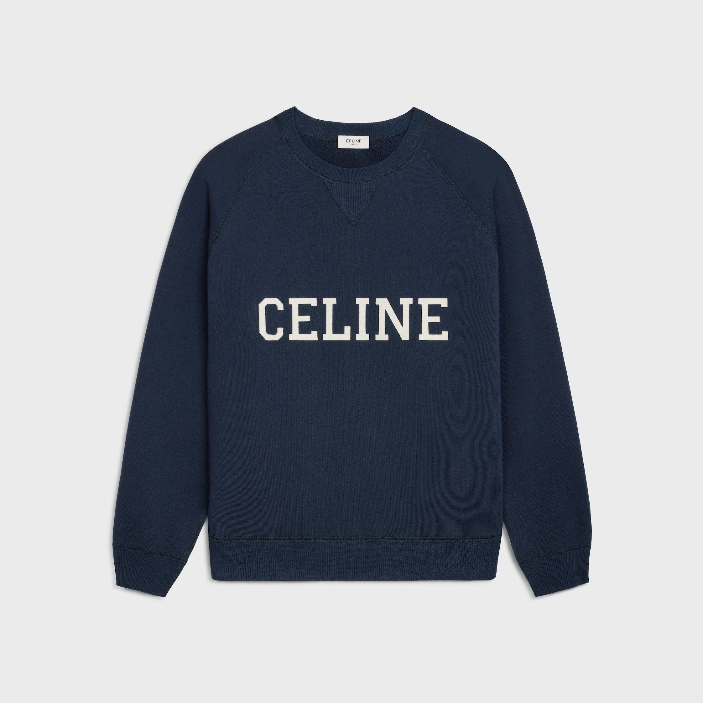 Celine CELINE LOOSE SWEATSHIRT IN COTTON FLEECE navy/ecru Size US S / EU 44-46 / 1 - 1 Thumbnail