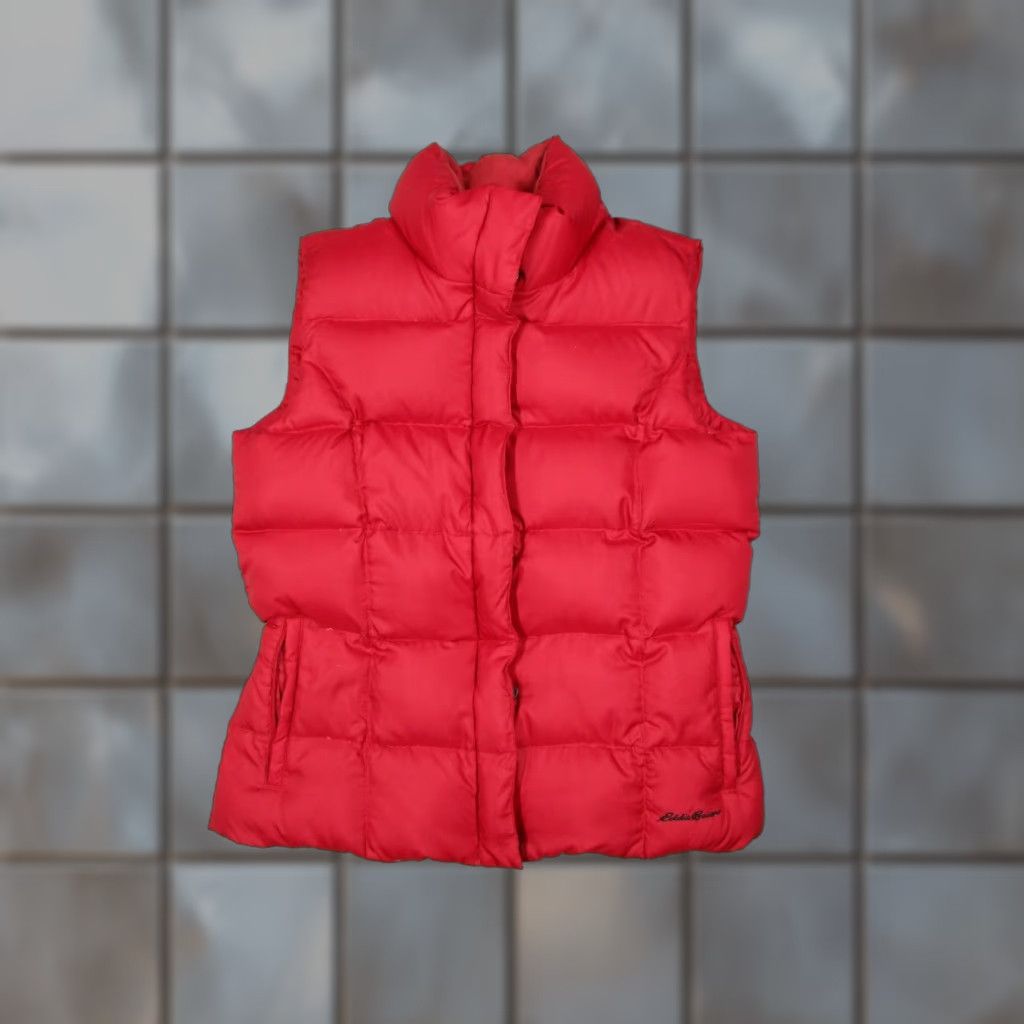 Eddie Bauer Eddie Bauer Vest Women Large Red Premium Down Puffer Full Zip Quilted Gorpcore Shirt? Size L / US 10 / IT 46 - 1 Thumbnail