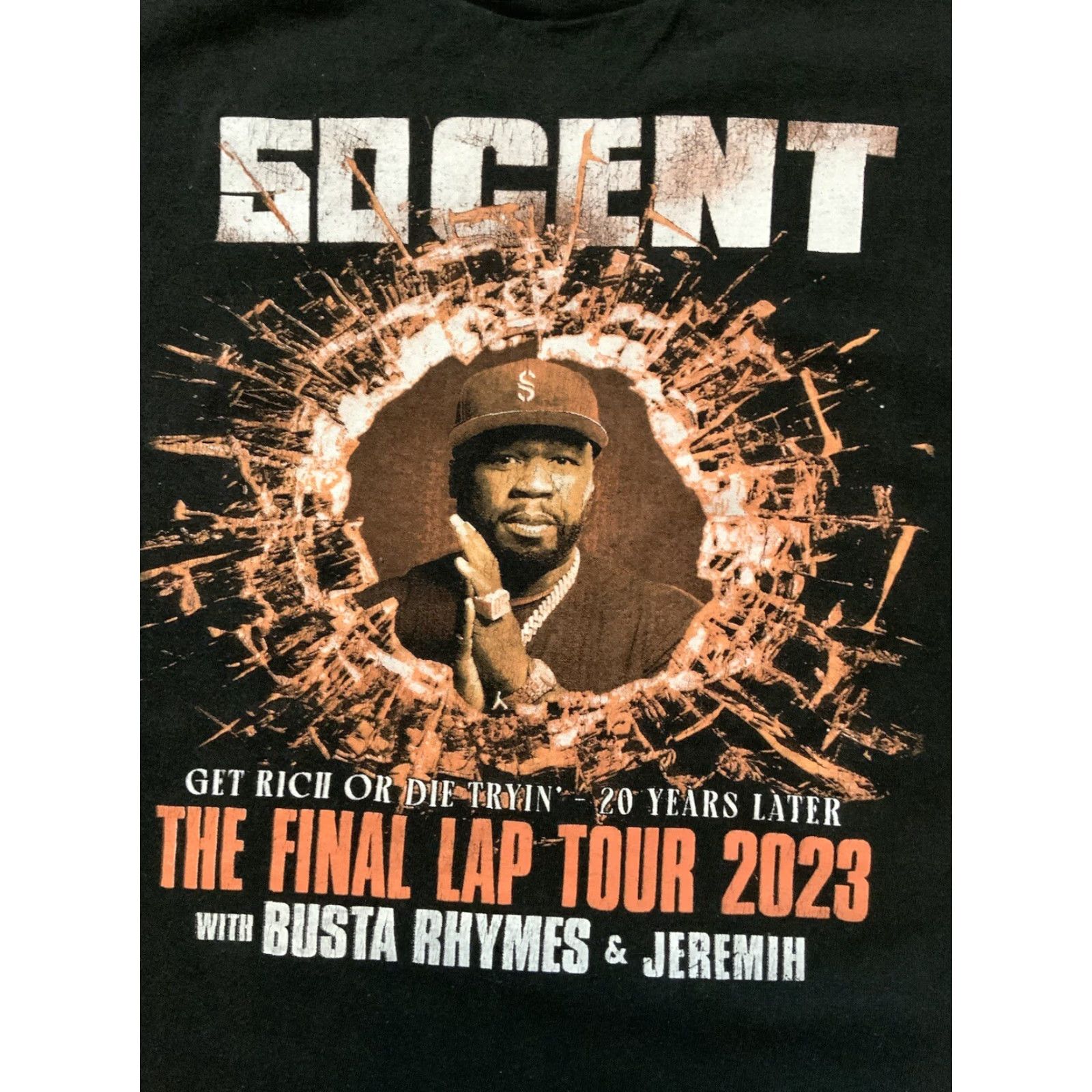 Delta 50 Cent Get Rich Or Die Tryin Final Lap Tour 23’ Busta Rhymes Hip Hop T-Shirt XL Men Black Delta Pro Weight Tag Size US XL / EU 56 / 4 - 2 Thumbnail