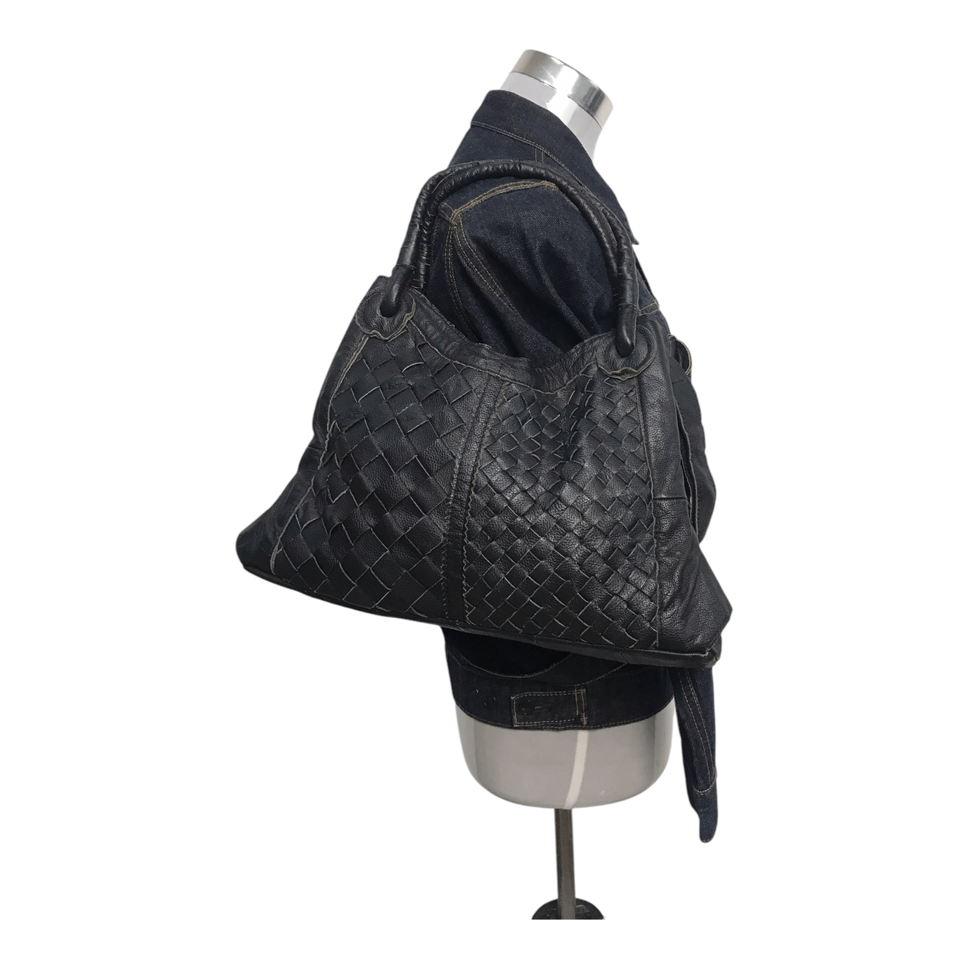 If Six Was Nine x Kmrii Goa Leather Black Woven 2 Way Tote/sling Bag, Men's