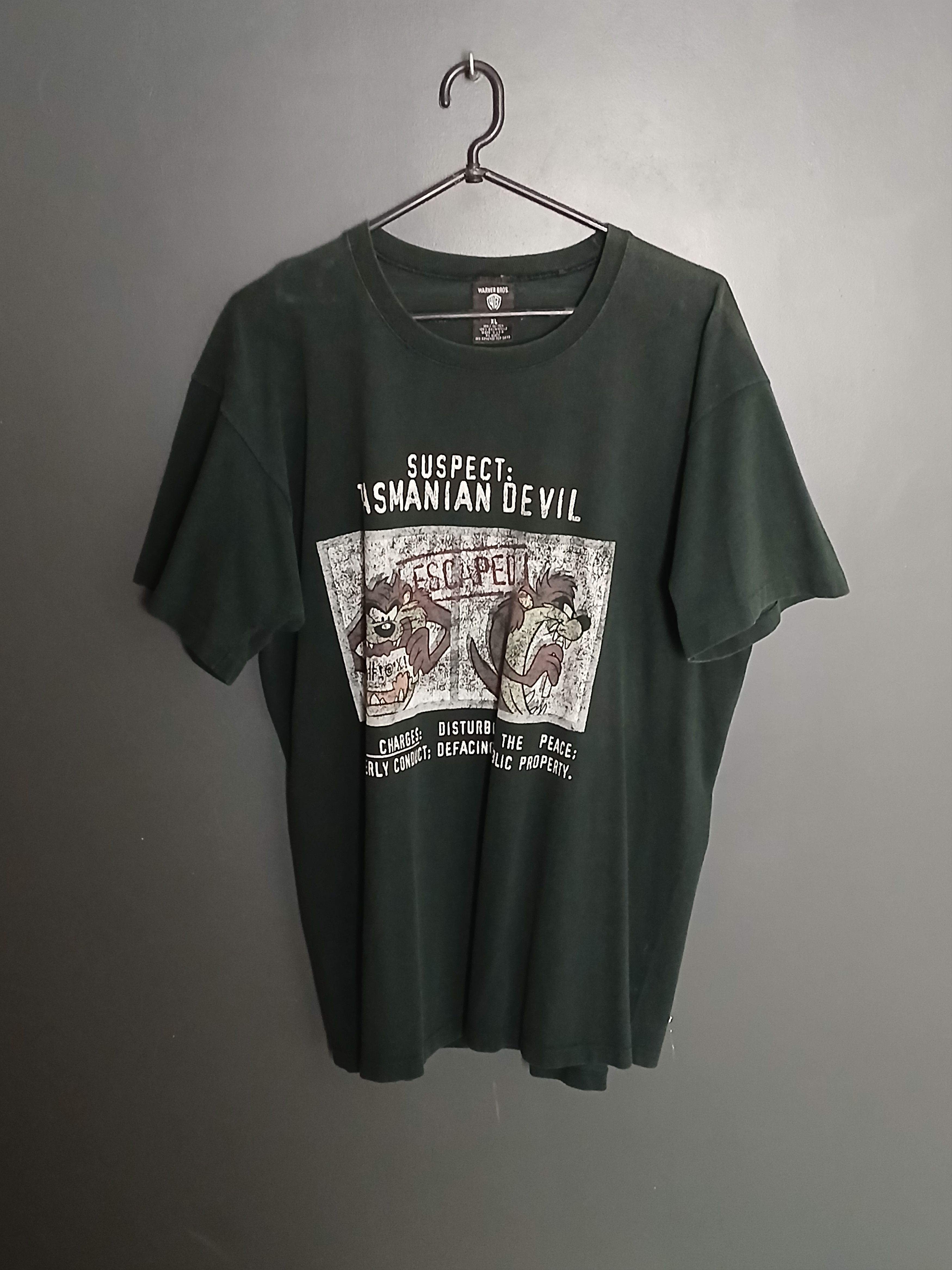 Cartoon Network × Vintage × Warner Bros Vintage Looney Tunes Taz Single Stitch T-Shirt Size US XL / EU 56 / 4 - 1 Thumbnail