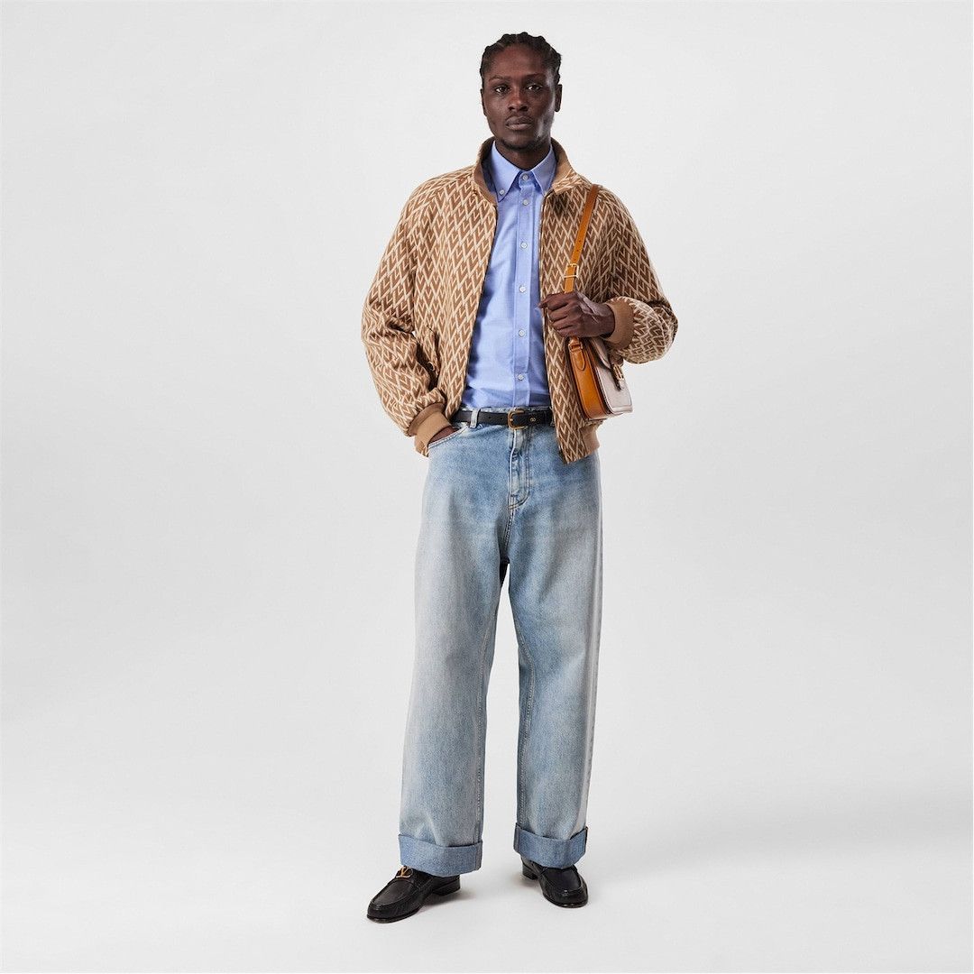 Valentino o1g2r1mq0526 All Over Logo Wool Jacket in Camel/Cream Size US S / EU 44-46 / 1 - 6 Thumbnail