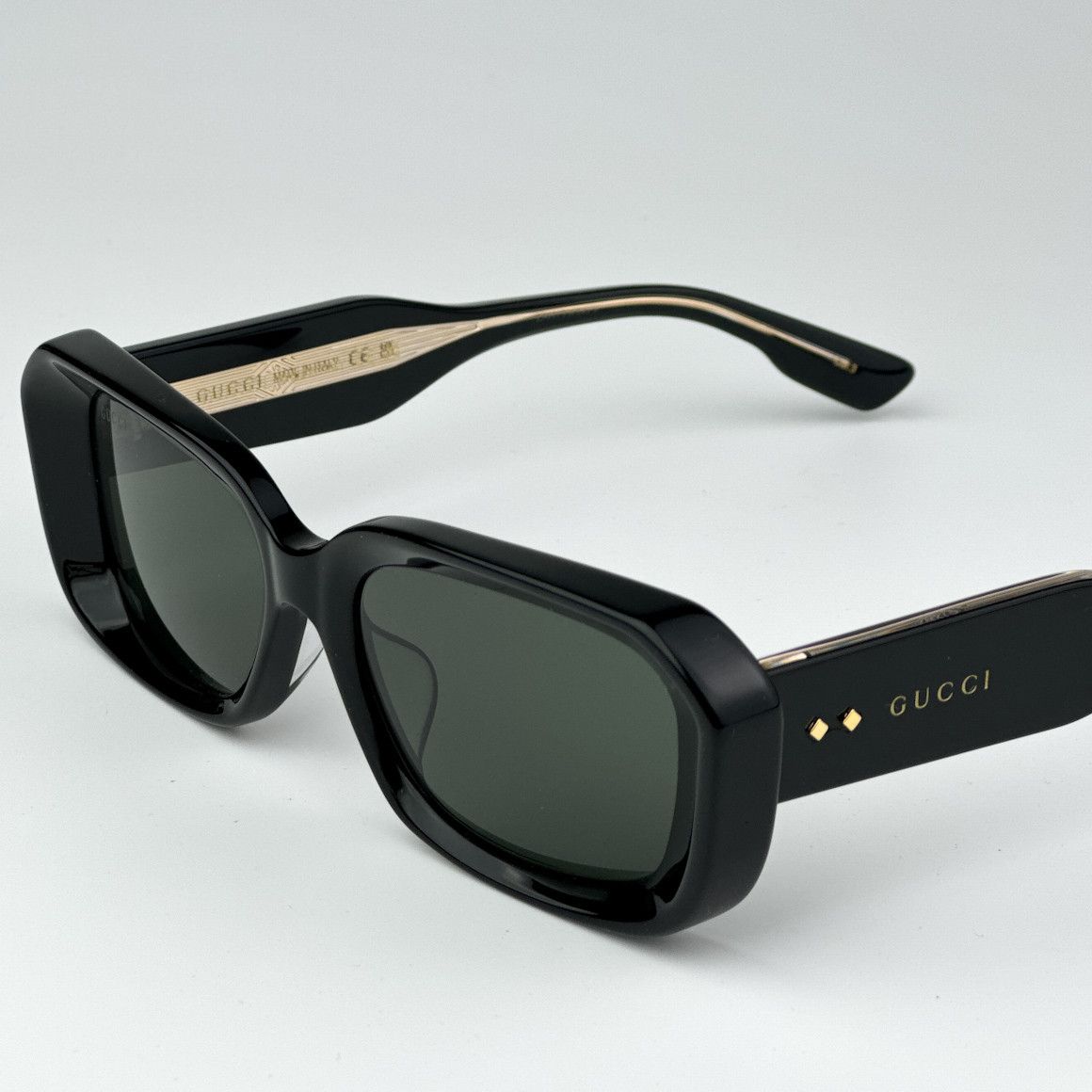 Gucci NEW Gucci GG1531SK 001 Black Grey Women Rectangle Sunglasses Size ONE SIZE - 4 Thumbnail