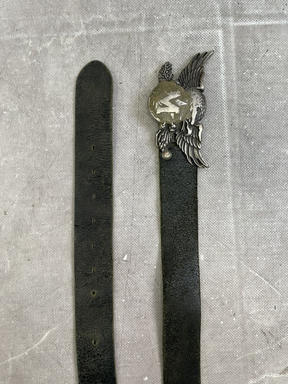 Mustang Rare Eagle buckle leather belt watanabe style leather belt Size ONE SIZE - 11 Thumbnail