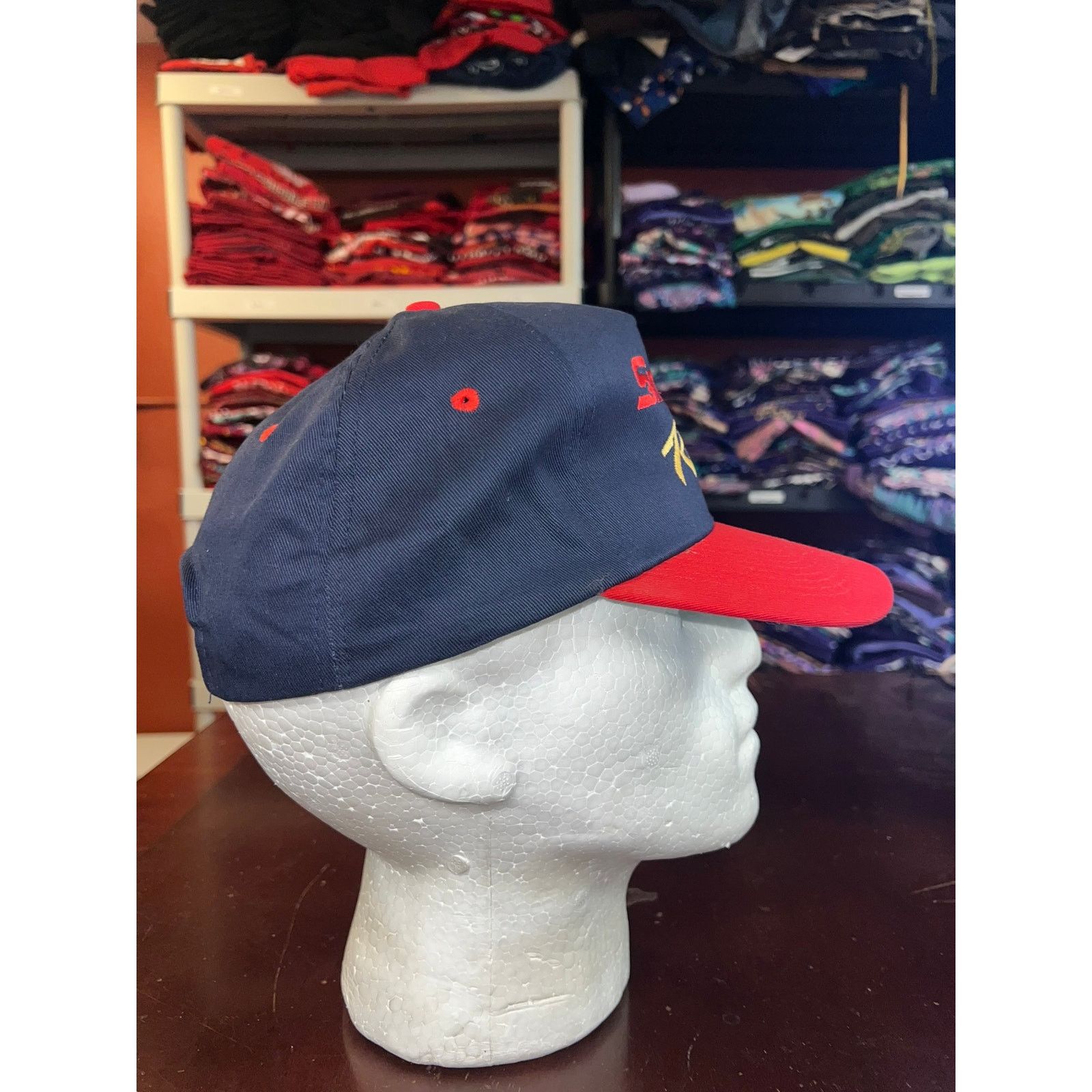 Vintage Vintage Snap On Hat Racing Blue Race Snapback Cap Headwear Size ONE SIZE - 5 Thumbnail