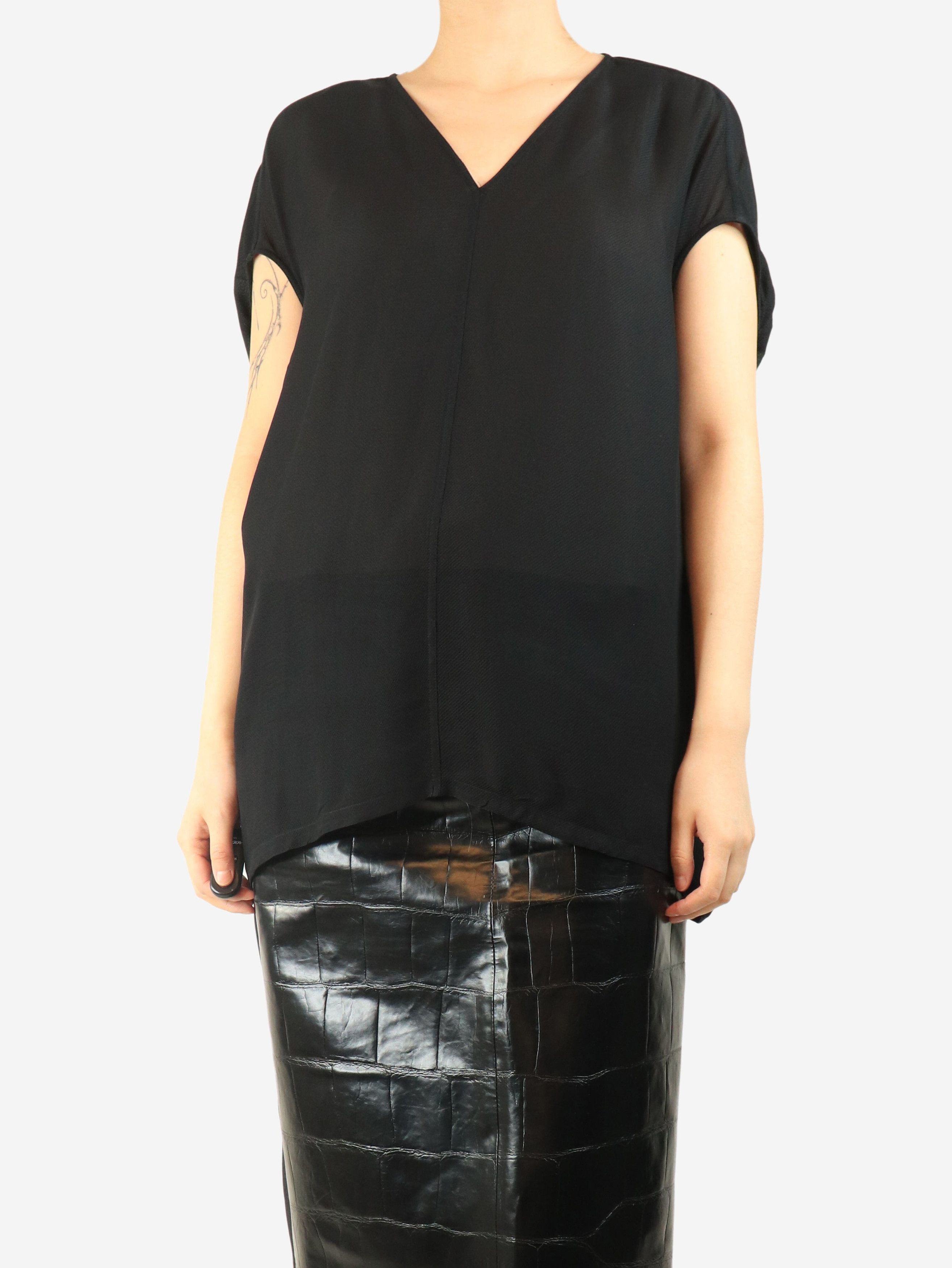 Other Black mesh v-neck top - UK 10 Size S / US 4 / IT 40 - 1 Thumbnail