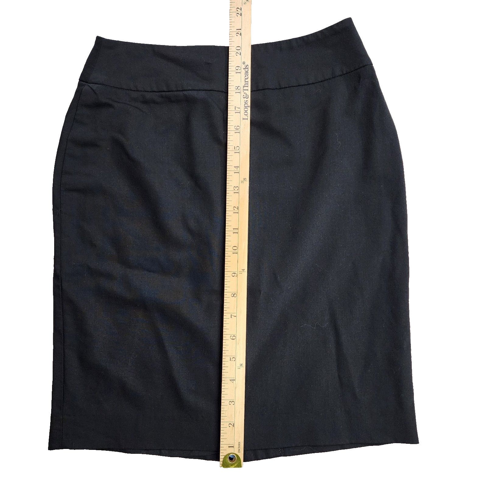 Other Teen Flo Pencil Skirt Size 4 Black Wool Knee-Length Lined Size 27" / US 4 / IT 40 - 4 Thumbnail