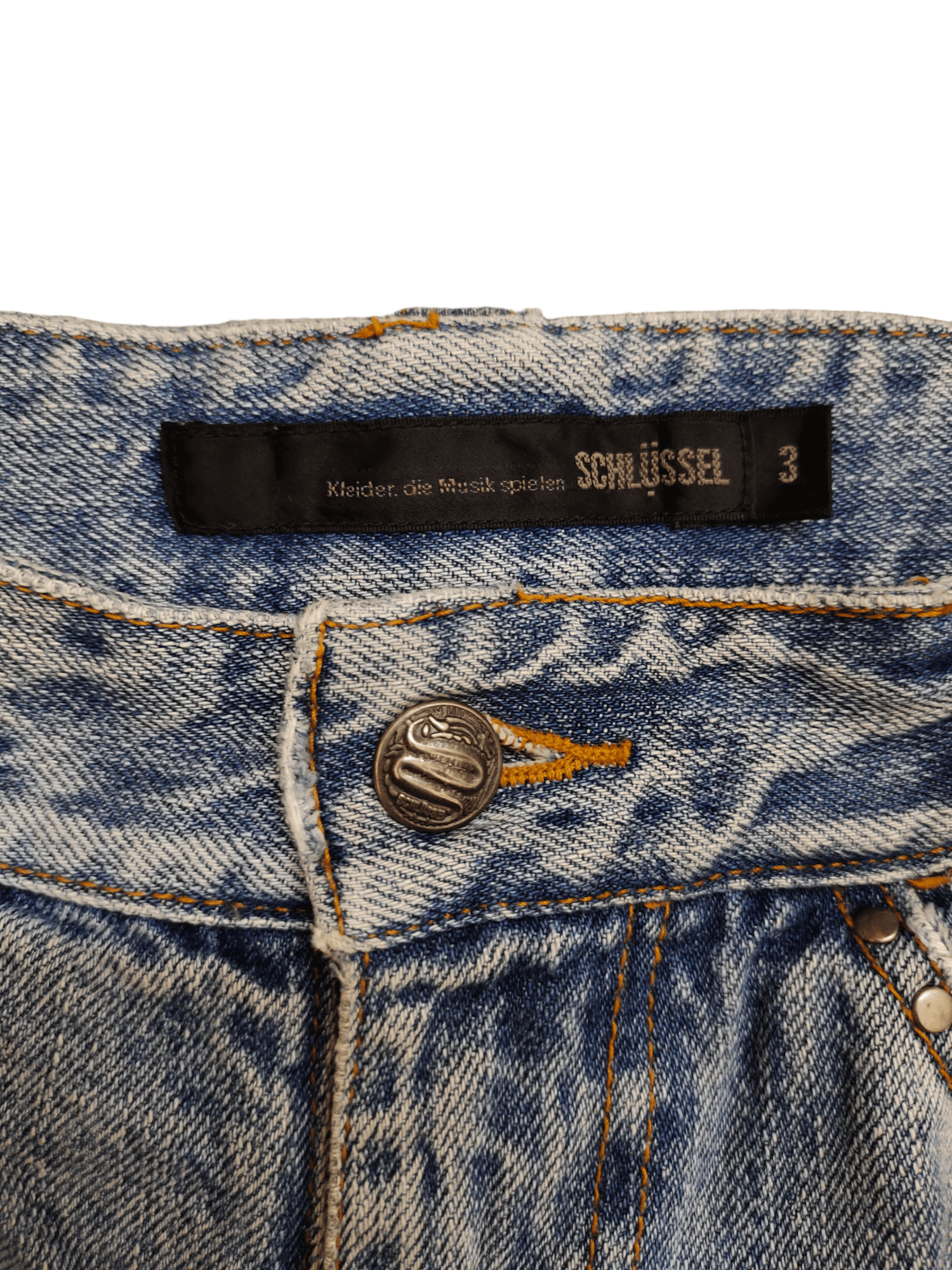 Hysteric Glamour × Undercover Schlussel Distress Faded Studded Denim Pants Size US 32 / EU 48 - 16 Thumbnail