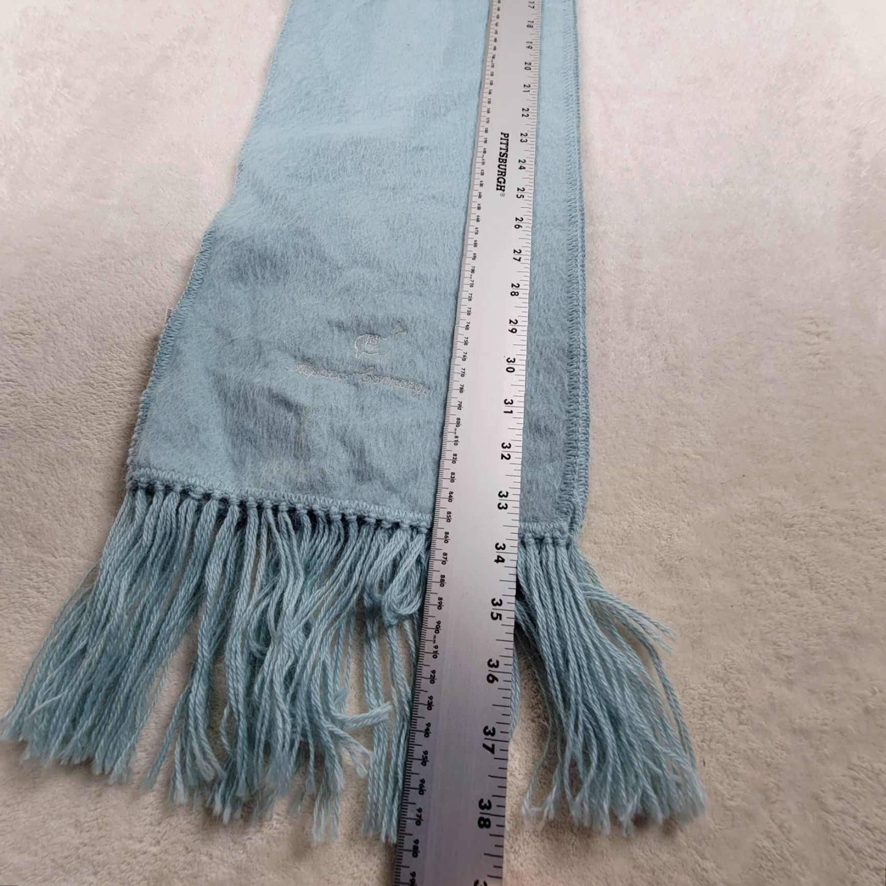 Vintage ALPACA CAMARGO Blue UNISEX Long Scarf 100% Alpaca Rectangle Scarf Winter Neck Warmer MADE IN PERU Womens Mens Size ONE SIZE - 6 Thumbnail