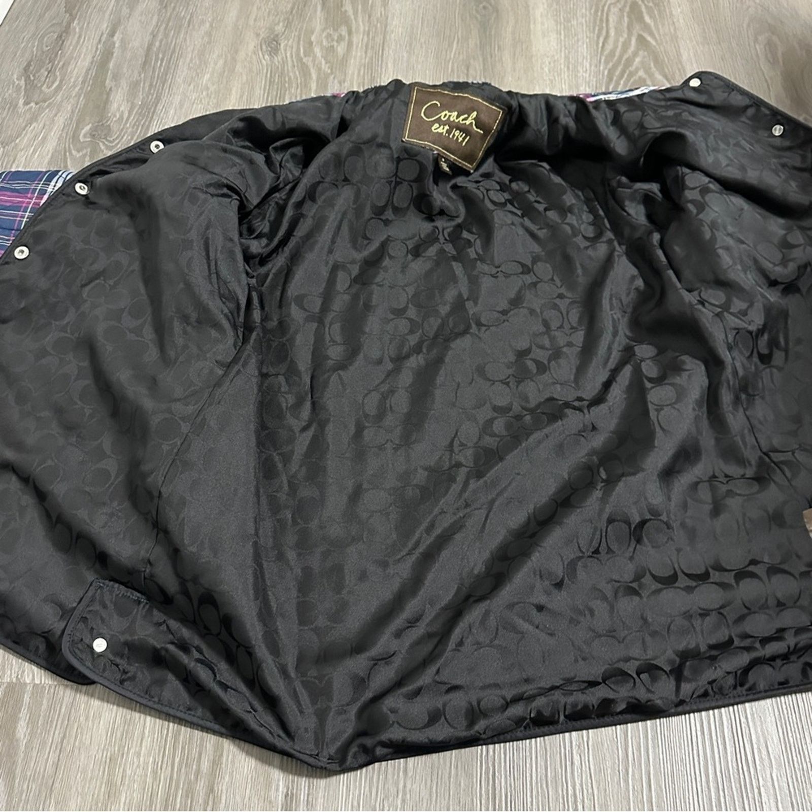 Coach Coach Quilted Plaid Print Long Sleeve Snap Front Jacket Sz M Size M / US 6-8 / IT 42-44 - 5 Thumbnail