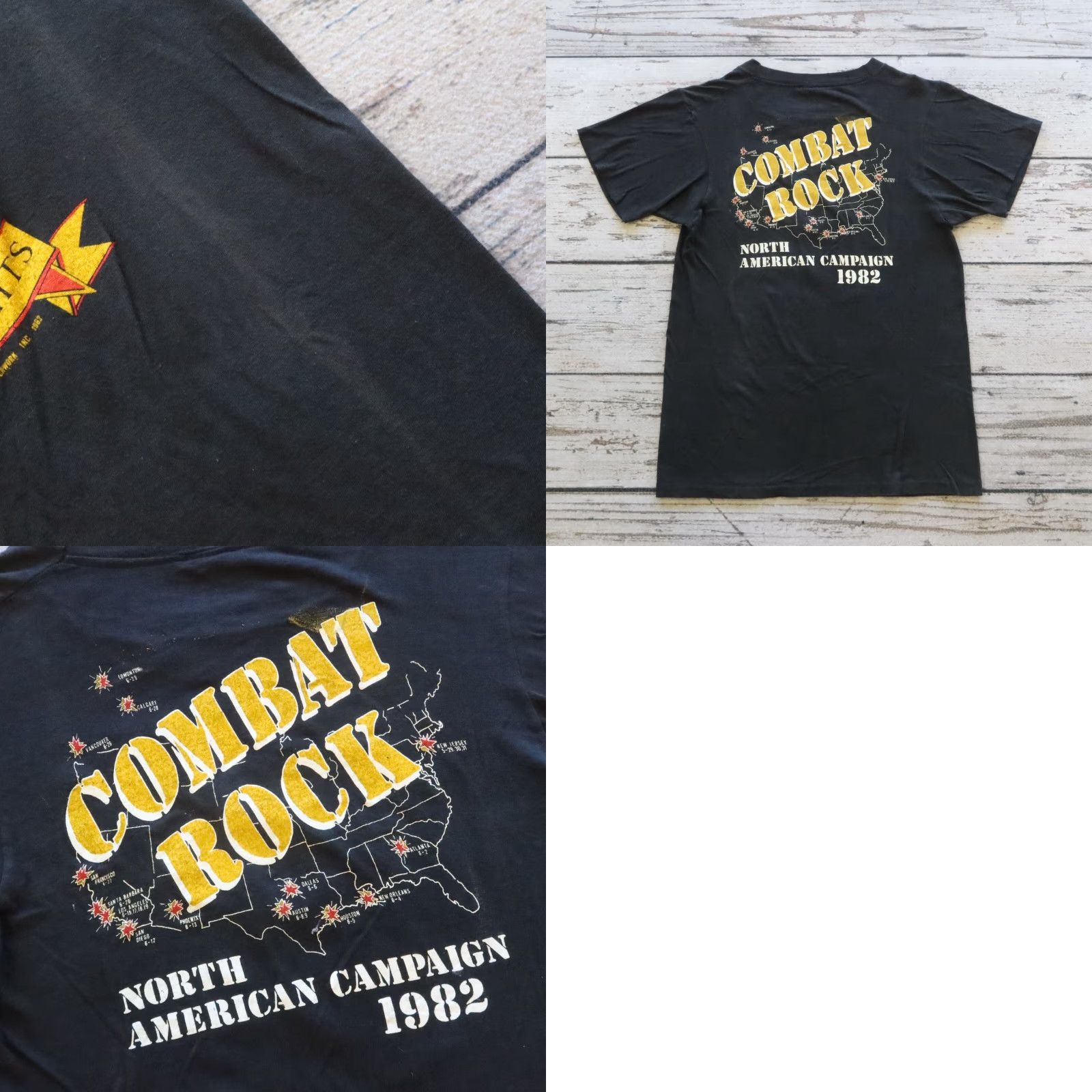 Vintage VINTAGE The Clash Combat Rock Tshirt North American Campaign Black L Mens Size US L / EU 52-54 / 3 - 9 Thumbnail
