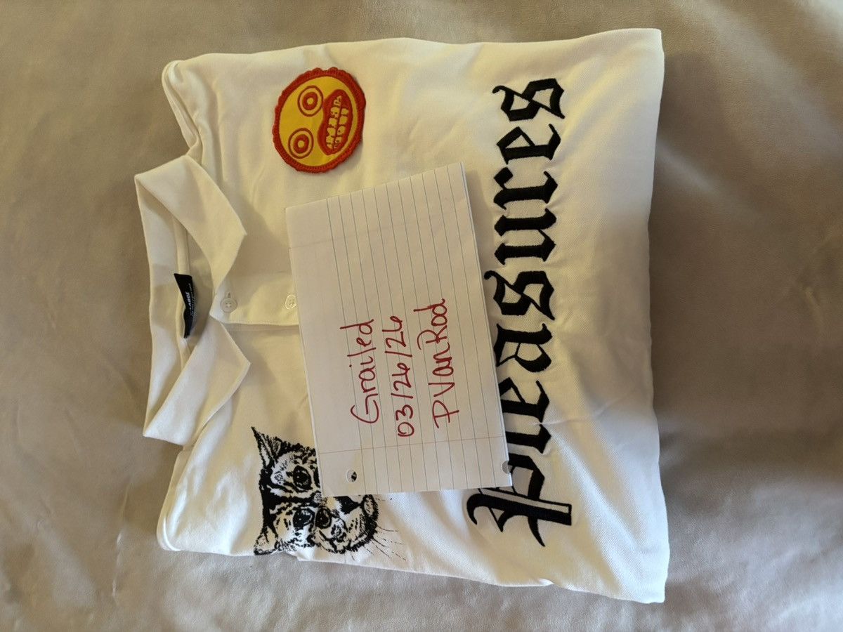 Pleasures Pleasures Vintage White Wyatt Polo Shirt Size US XL / EU 56 / 4 - 5 Thumbnail