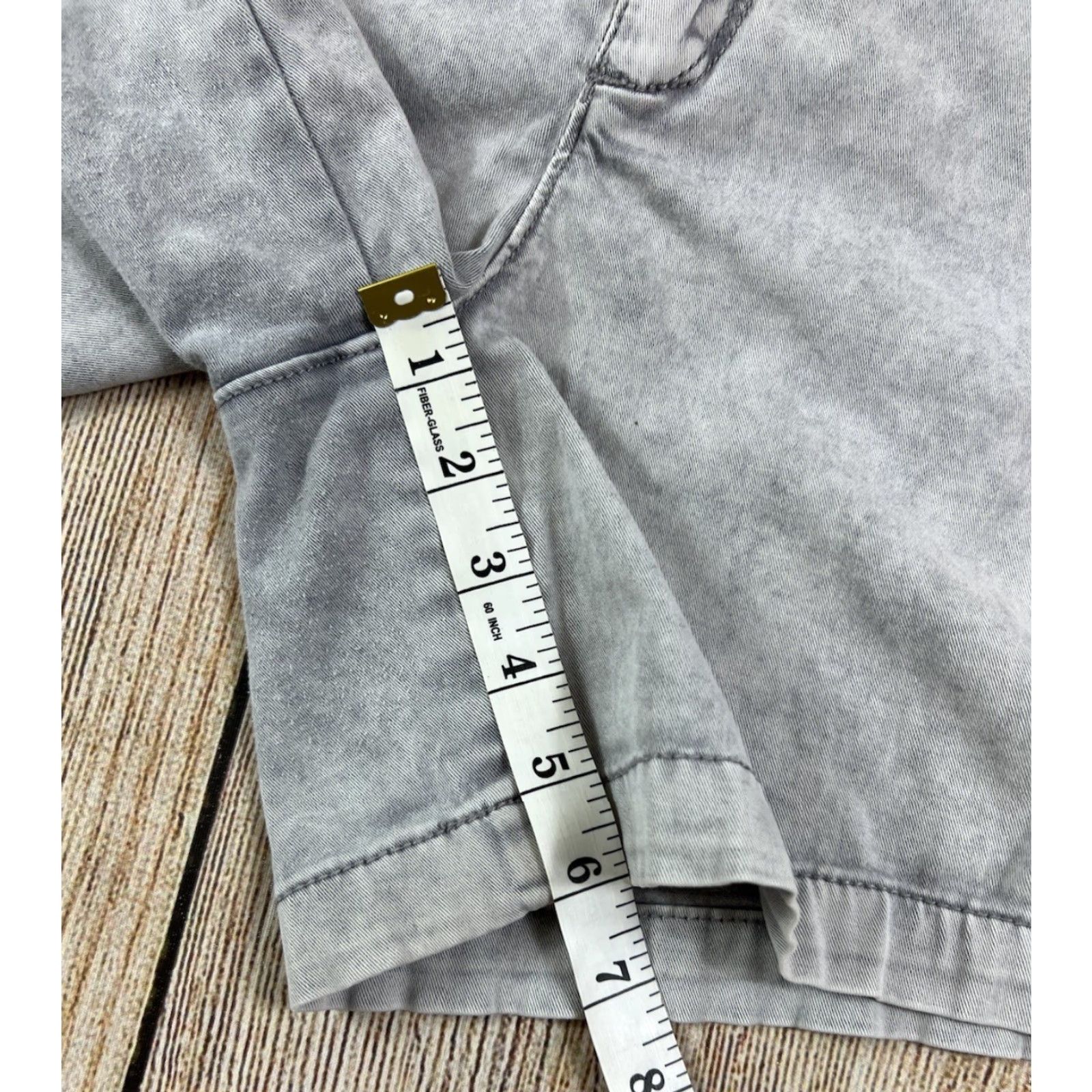 Anthropologie Anthropologie Women’s Relaxed Chino Shorts 28 Gray Acid Wash 6" Inseam Denim Stretch Size 28" / US 6 / IT 42 - 7 Thumbnail