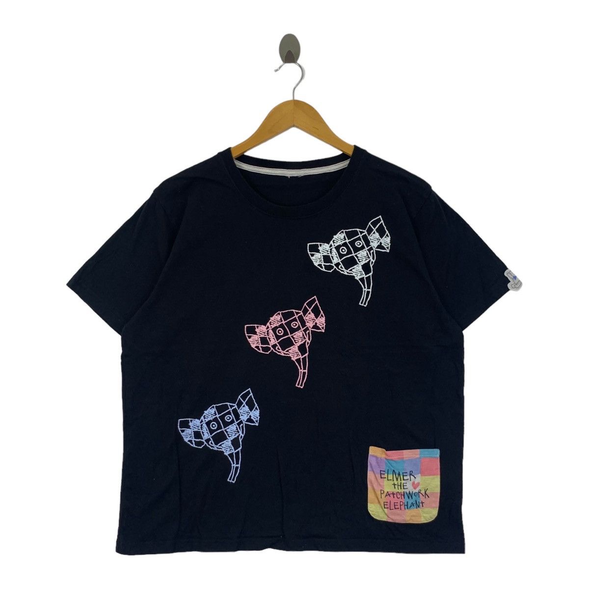 Vintage ELMER CARTOON The Patchwork Elephant Tee Shirt Size XXL / US 16-18 / IT 52-54 - 1 Thumbnail