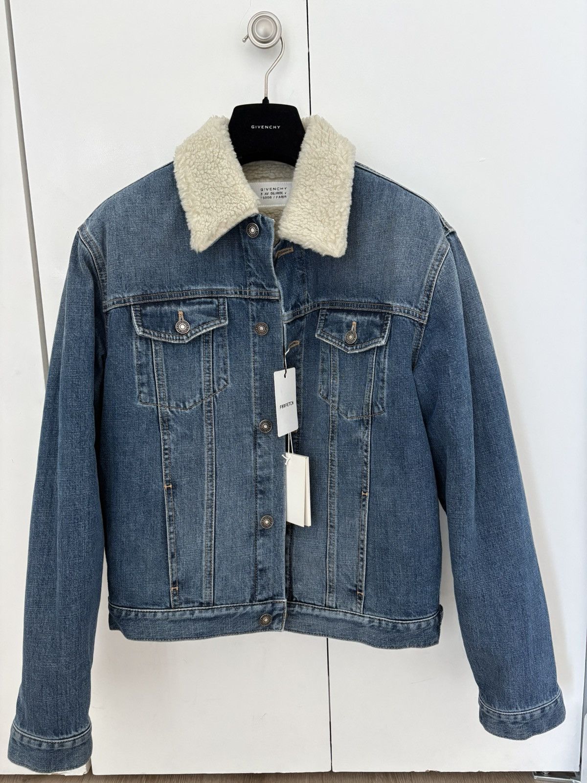 Givenchy GIVENCHY blue denim sherpa jacket Size US L / EU 52-54 / 3 - 1 Thumbnail