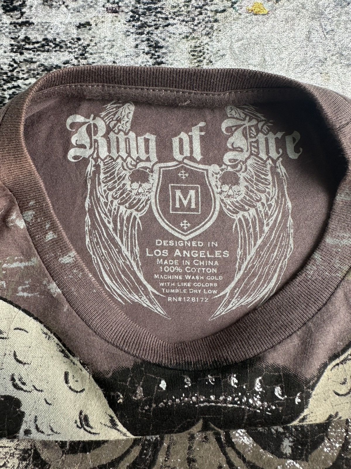 Japanese Brand AFFLICTION STYLE JAPANESE RING OF FIRE WING CROSS TSHIRT Size US M / EU 48-50 / 2 - 5 Thumbnail