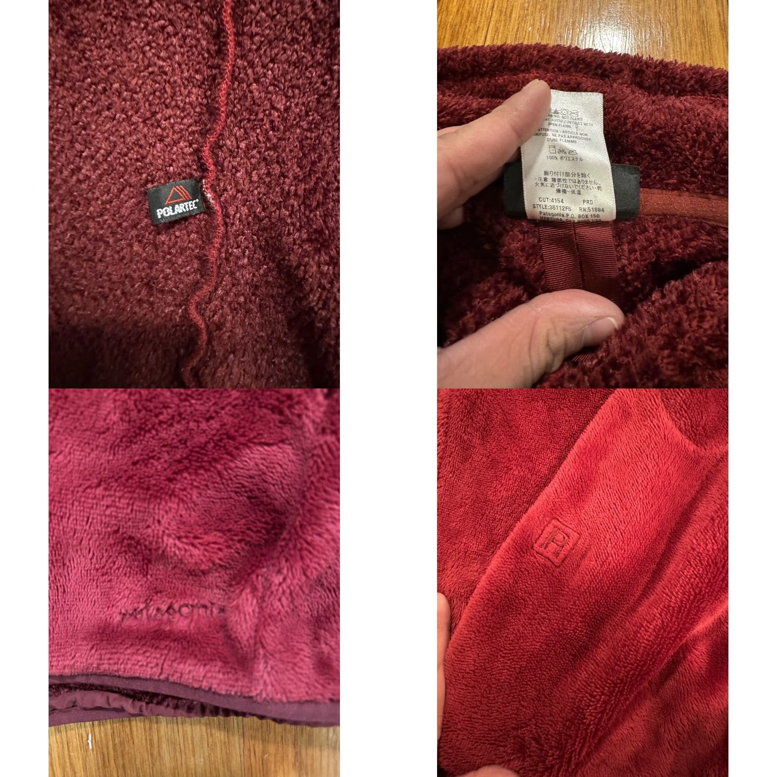 Patagonia VINTAGE Patagonia Jacket Women Med Maroon R4 Regulator Full Zip Deep Pile Polartec Jacket Women Medium Red 90s Outdoor Winter Fall Spring Womens Size M / US 6-8 / IT 42-44 - 9 Thumbnail