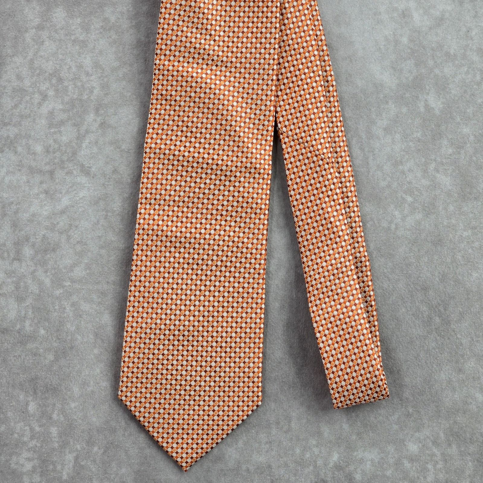 Van Heusen Van Heusen Orange Silver 100% Polyester Neck Tie NWOT Size 30 - 2 Thumbnail