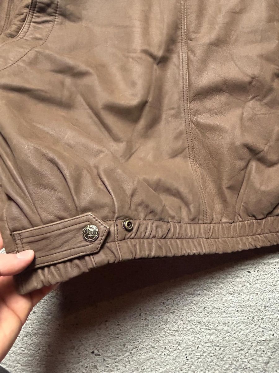 Vintage Brown leather jacket baggy swag vintage rare Size US L / EU 52-54 / 3 - 11 Thumbnail