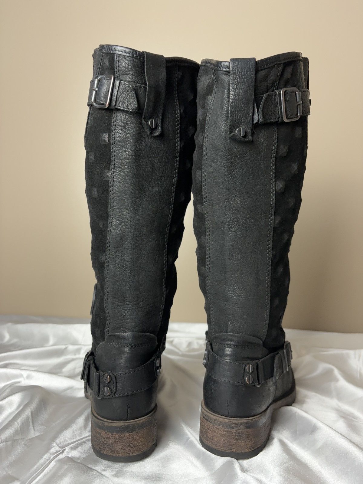 Vintage Leather Pataugas moto biker vintage high boots as 98 style Size US 7 / IT 37 - 6 Thumbnail