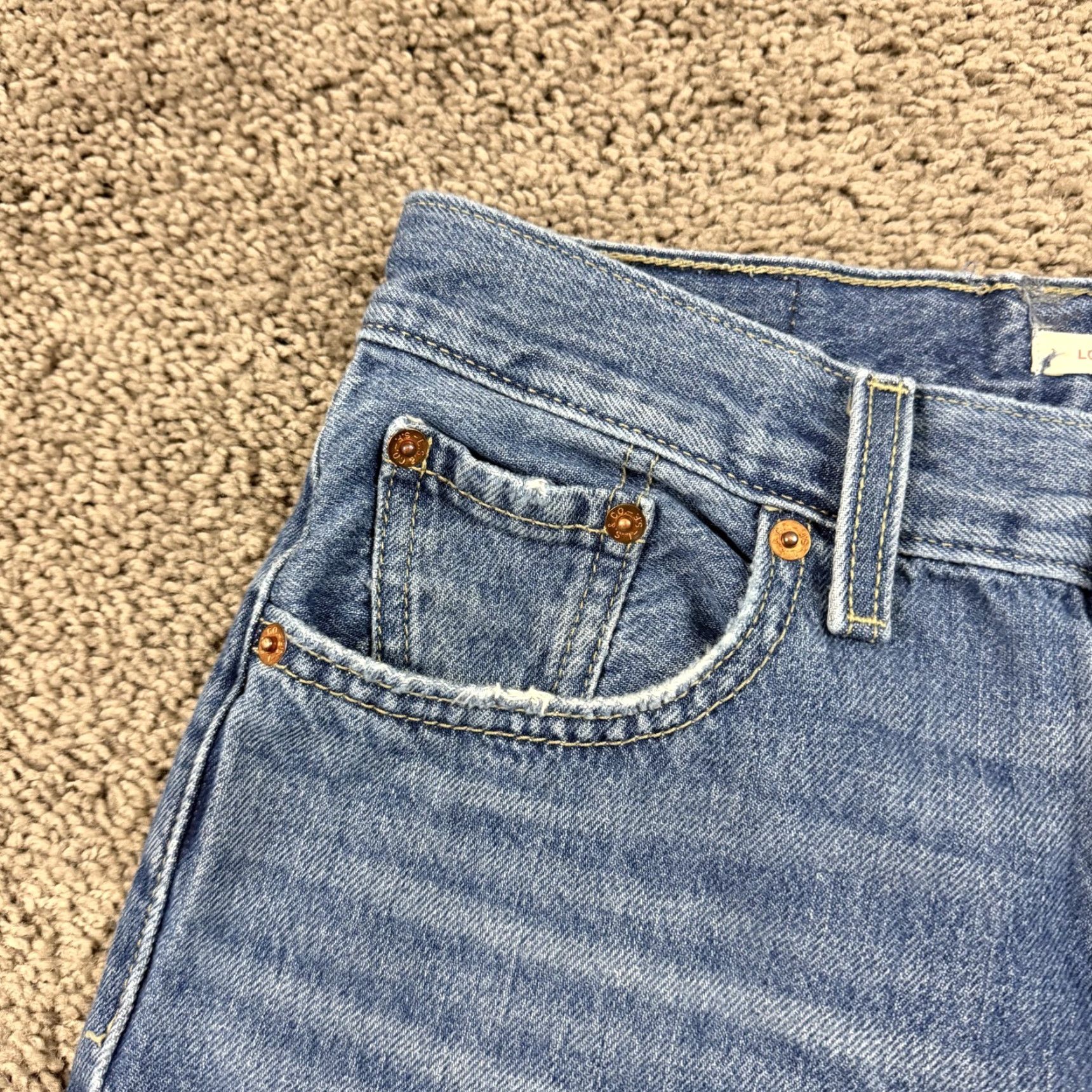 Levi's Levis Jeans Womens 25 Straight Low Pro Medium Wash Cotton Distressed Denim 26x29 Size 26" / US 2 / IT 38 - 3 Thumbnail